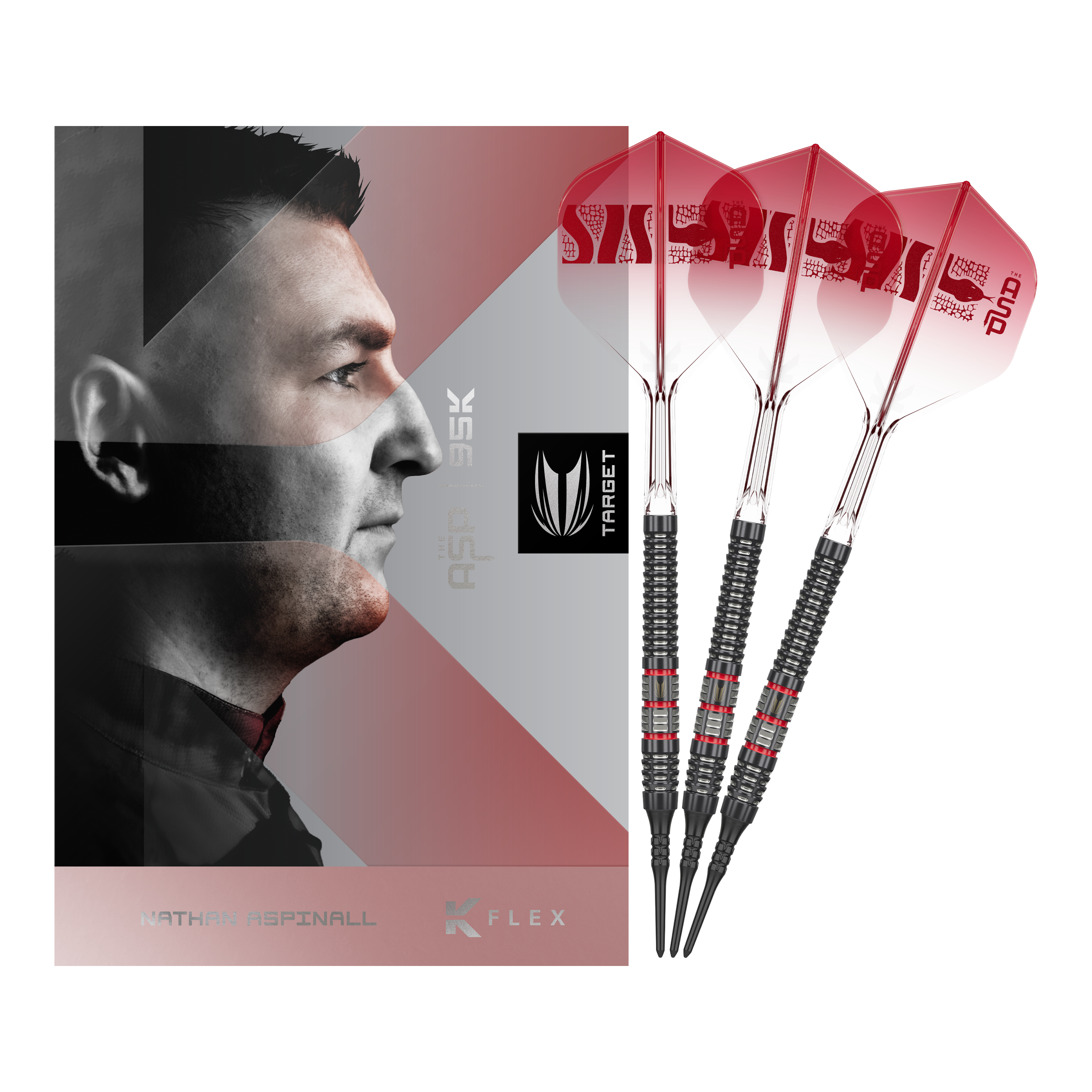Target Nathan Aspinall 95K Softdarts - 18g Dieses Bild zeigt die Target Nathan Aspinall 95K Softdarts - 18g in der Komplettansicht. Die Dartpfeile bestechen durch ihr hochwertiges Design.