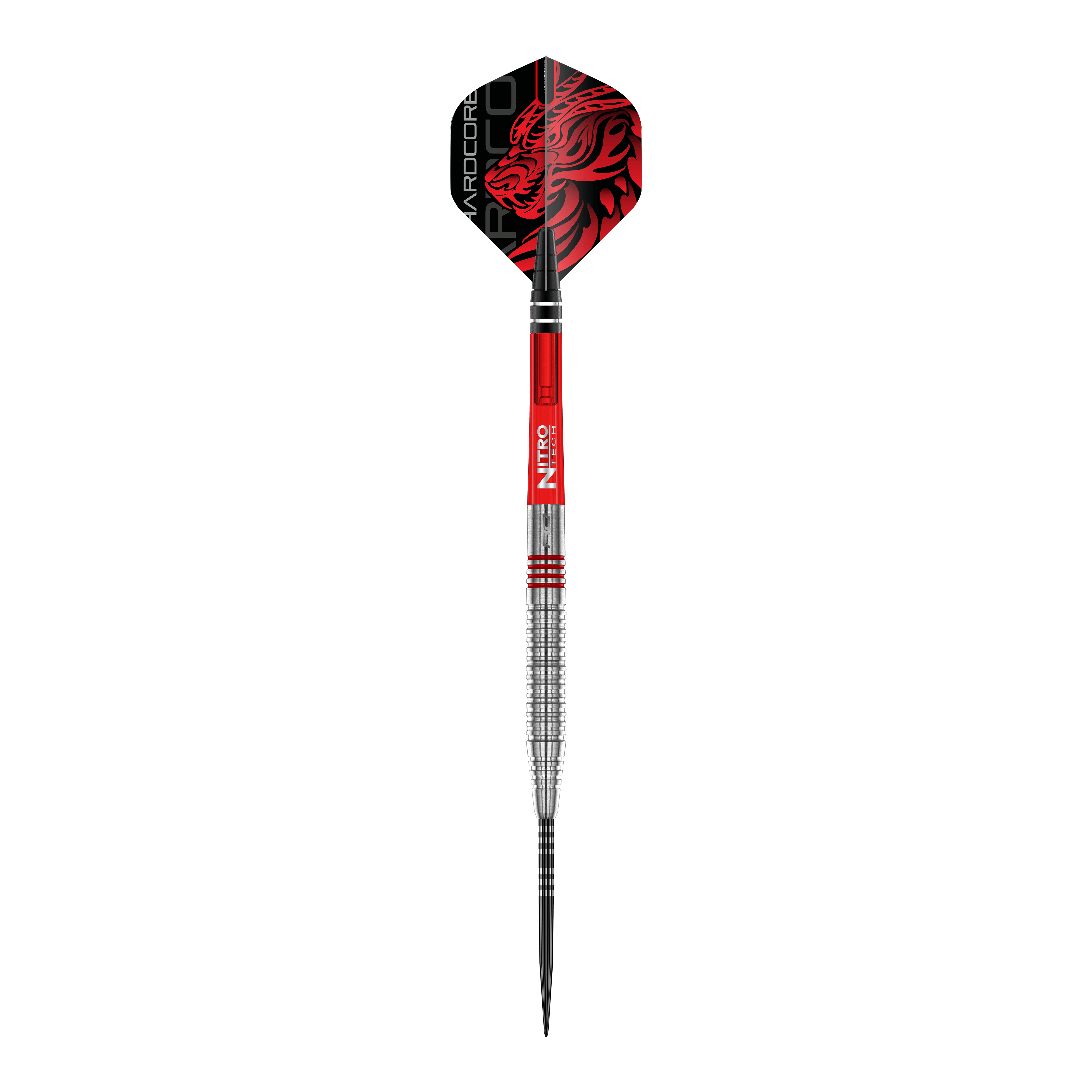 Red Dragon Jonny Clayton Original 2 Steeldarts Auf dem Bild ist ein Steeldart der Marke "Red Dragon Jonny Clayton Original 2" zu sehen. Der Dart hat ein auffälliges Design mit roten und silbernen Elementen sowie einem roten Drachenmotiv auf dem Flight.