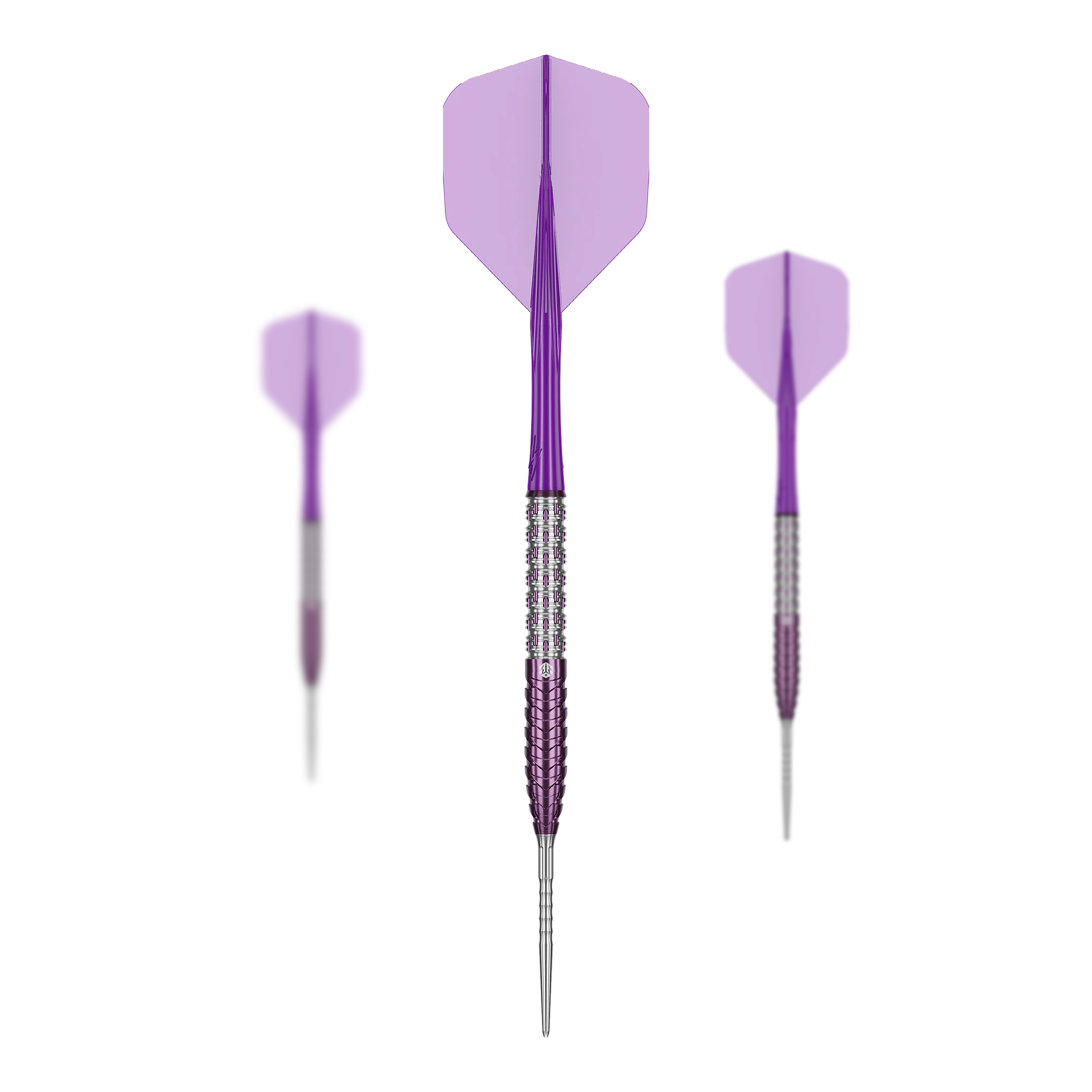 Das Bild zeigt die Caliburn Awakening E.T. Steeldarts. Es handelt sich um ein Set Steeldarts für Dartspieler.