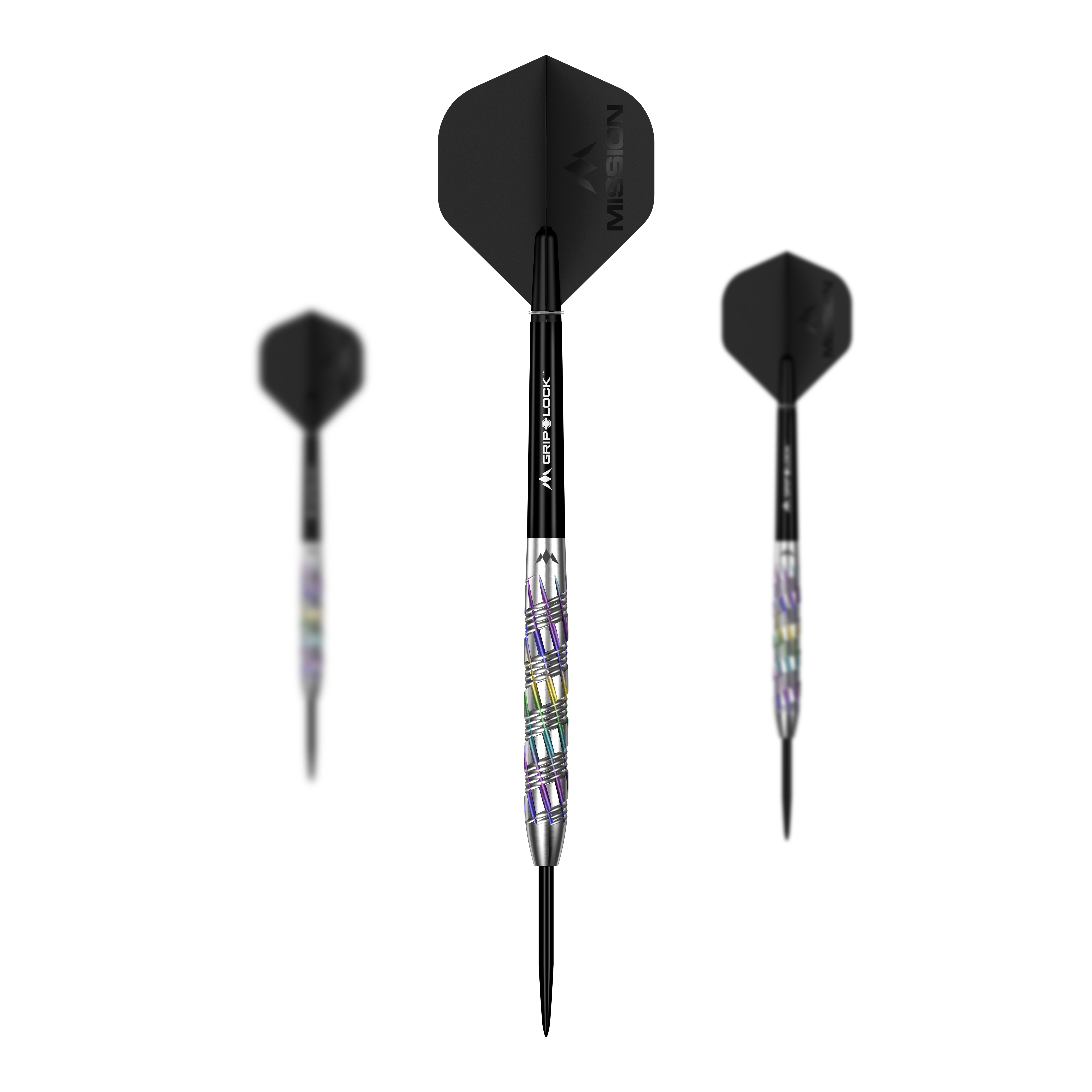Mission Shuriken Steeldarts Mission Shuriken Steeldarts werden auch als Set angeboten. Auf diesem Bild ist ein komplettes Set der Mission Shuriken Steeldarts abgebildet.