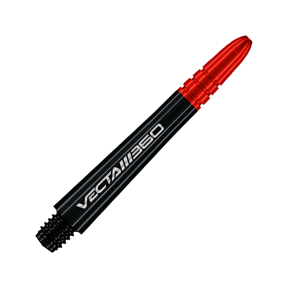 Das Bild zeigt einen Dart-Schaft in schwarzer Farbe. Es handelt sich um den Artikel '7025-420_Winmau_Vecta_Blade360_Schaft_Schwarz_37mm'.