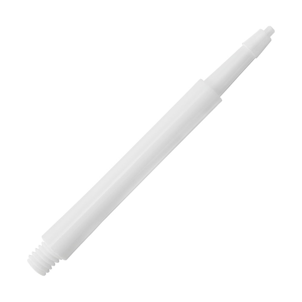 HRC12633W_Harrows_Clic_Standard_Shafts_Weiss_23mm_2 Das Bild zeigt einen weißen Harrows Clic Standard Shaft für Darts. Der Schaft ist aus Kunststoff und hat ein einfaches, geradliniges Design.