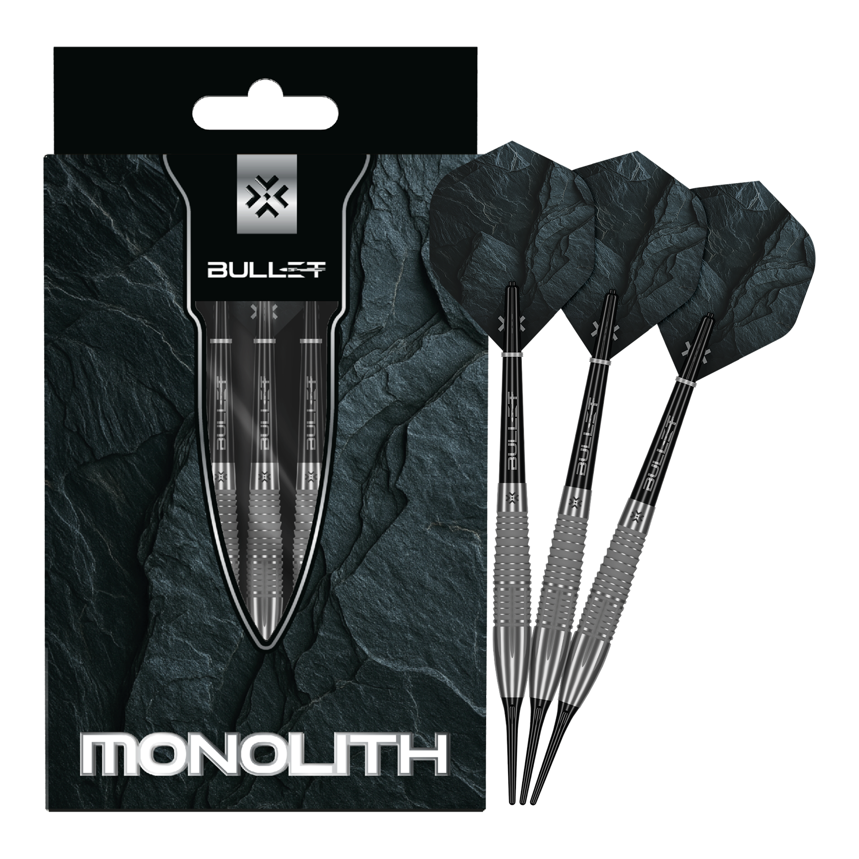 Bullet Monolith Softdarts - 20g Zu sehen sind die Bullet Monolith 20g Soft Darts. Das Produkt ist besonders langlebig und hochwertig verarbeitet.