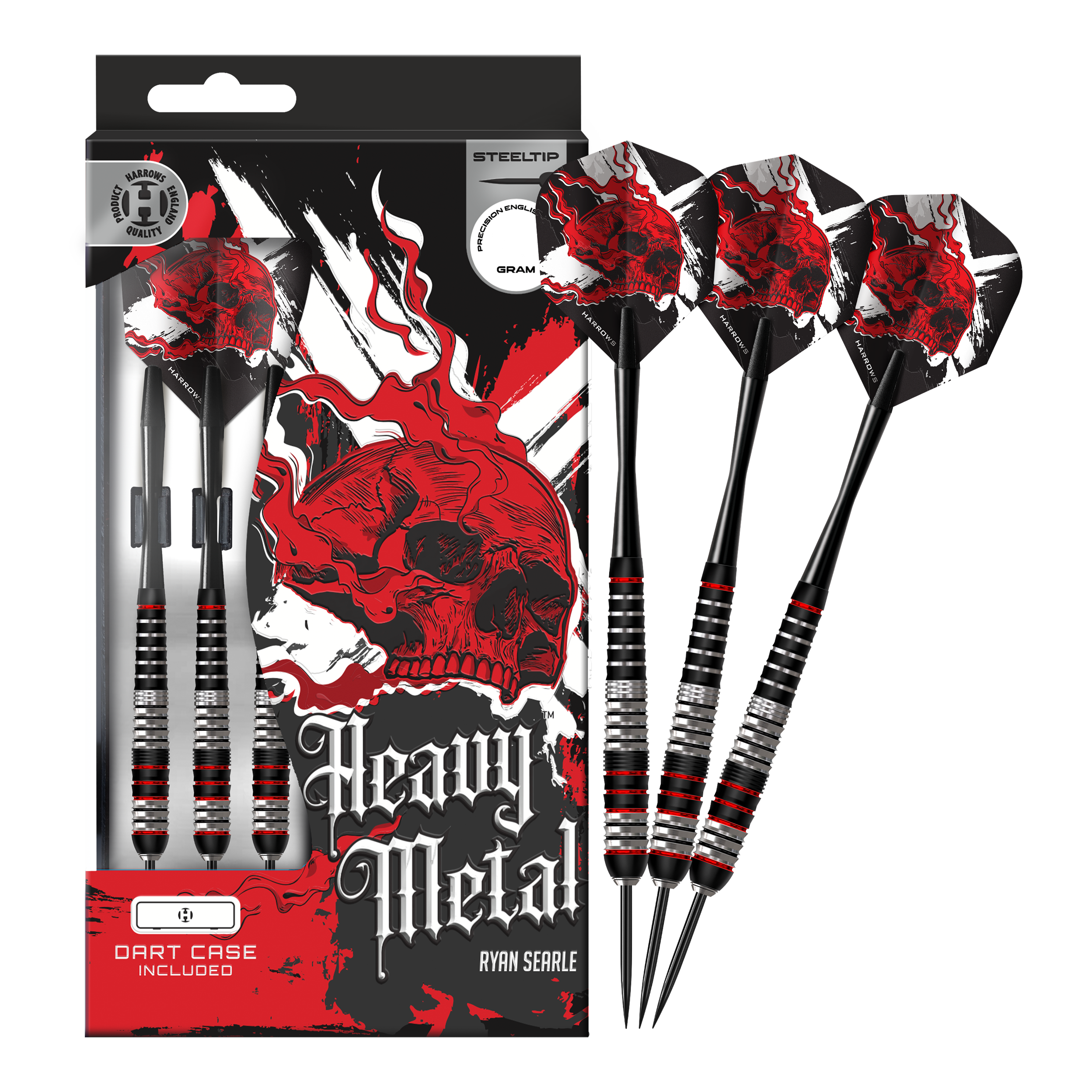 Harrows Heavy Metal Ryan Searle Brass Steeldarts Das Bild stellt die Harrows Heavy Metal Ryan Searle Brass Steeldarts dar. Das Produkt überzeugt durch hochwertiges Messing und robustes Design.