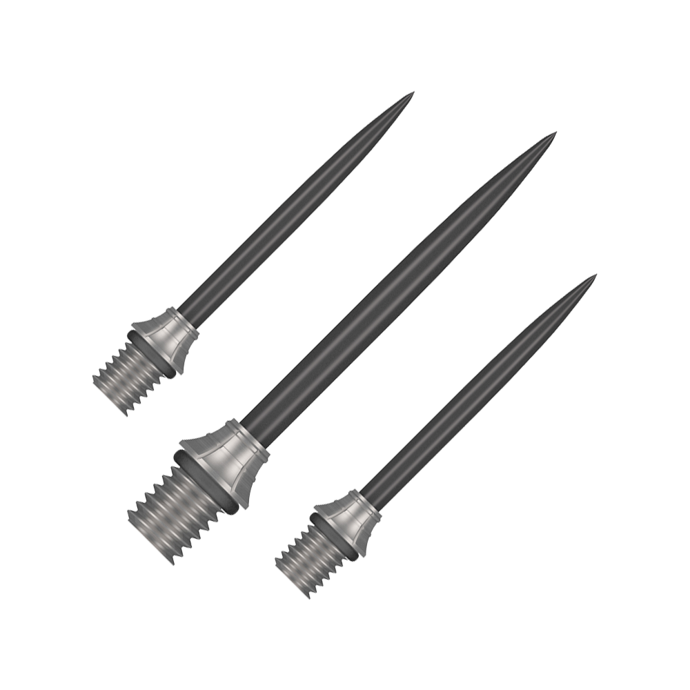 Shot Fynx Conversion Points - 32 mm Gezeigt wird ein Set der Shot Fynx Conversion Points mit 32 mm Länge. Diese Spitzen bieten Vielseitigkeit beim Dartspielen.