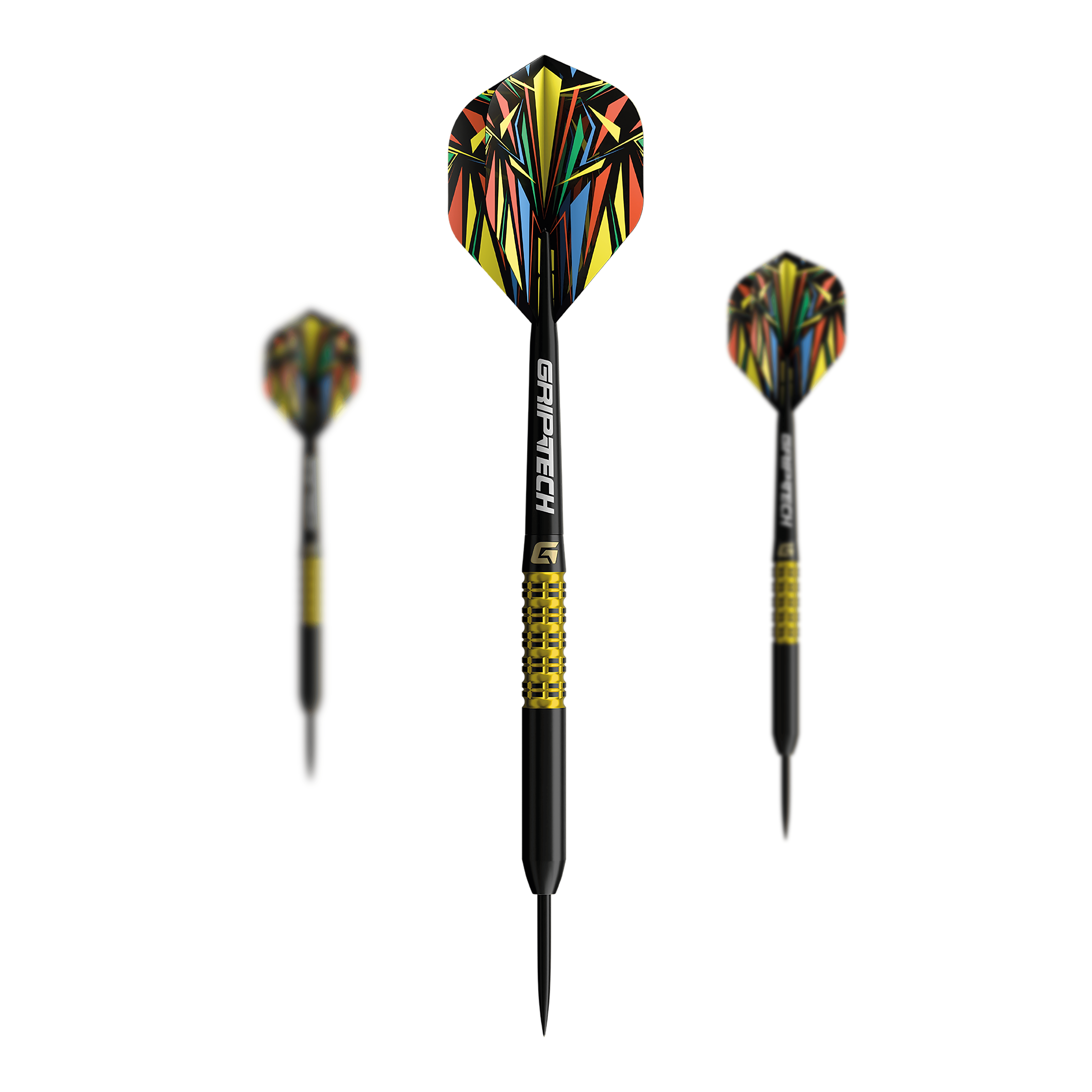GOAT Athlete Yellow Tungsten Steeldarts Das Bild zeigt einen gelben Tungsten-Steeldart. Das Produkt ist unter dem Namen 'GD7000770 GOAT Athlete Yellow Tungsten Steeldarts 1 Set' bekannt.