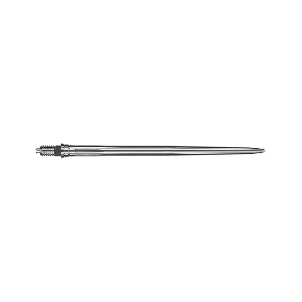 Caliburn EZ-EVO Dartspitzen - Smooth - Silber Gezeigt wird eine silberne, glatte Dartspitze mit einer Länge von 45mm. Diese Spitze wird für den Einsatz in Dartpfeilen verwendet.
