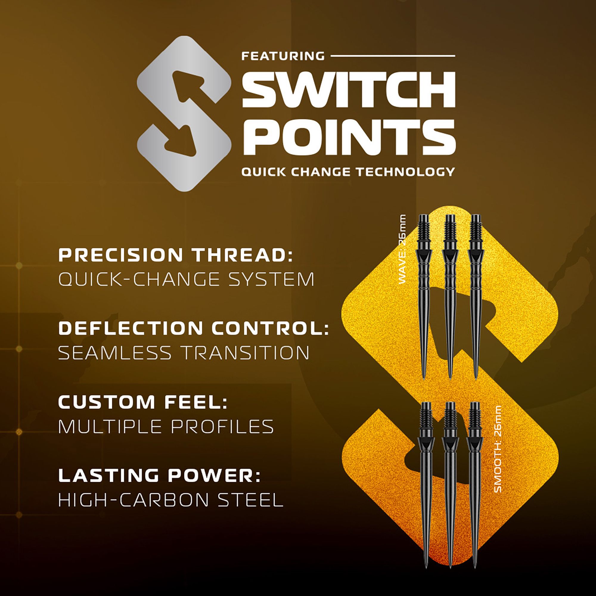 Winmau Exion Parallel Switch Point Steeldarts Winmau Exion Parallel Switch Point Steeldarts sind abgebildet. Die Steeldarts bieten eine exzellente Griffigkeit und Präzision.