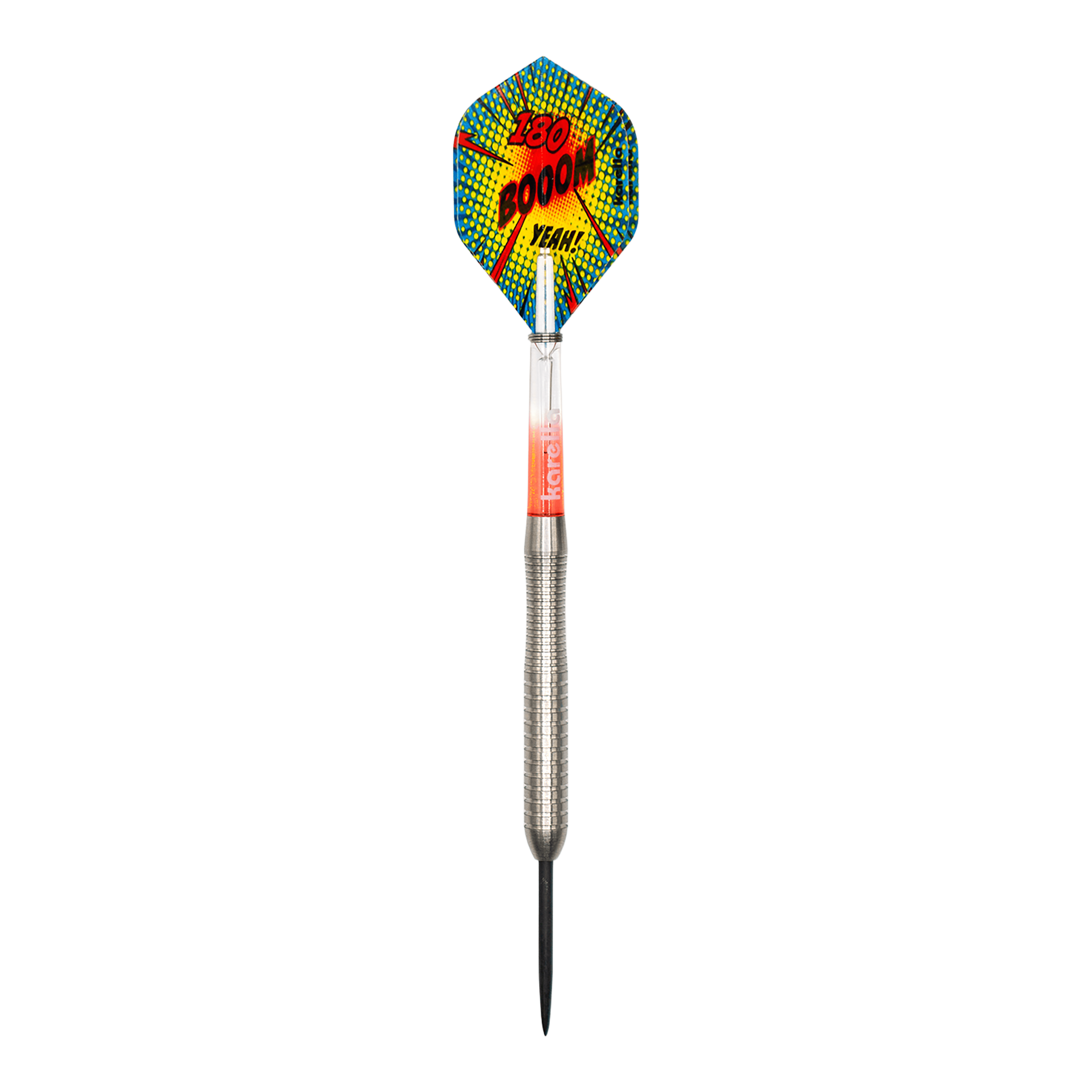 Karella Comic Line CL-2 Steeldarts - 23g Auf dem Bild ist das Produkt Karella Comic Line CL-2 Steeldarts - 23g zu sehen. Der Dartpfeil ist detailreich dargestellt.
