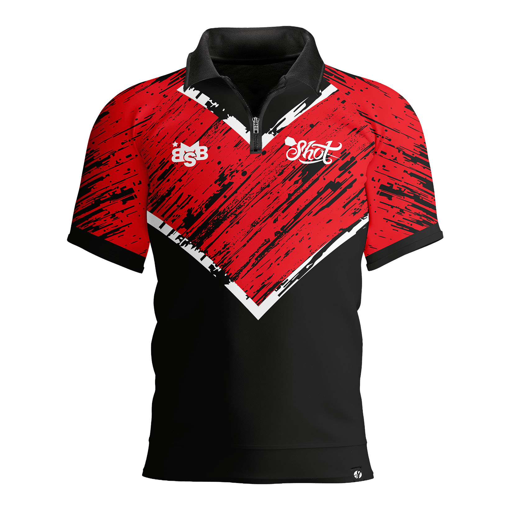 Shot Michael Smith Red Strip Polo Dartshirt Zu sehen ist das Shot Michael Smith Red Strip Polo Dartshirt. Das Hemd hat ein modernes Design mit roten Streifen.
