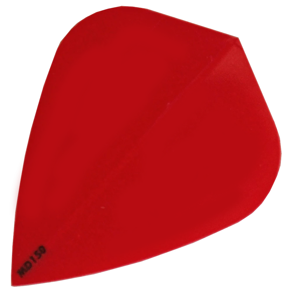 Das Bild zeigt das Produkt „McDart MD150 - Kite Flight“. Es handelt sich um ein rotes Dart-Flight in Kite-Form mit der Aufschrift „MD150“ in einer Ecke.