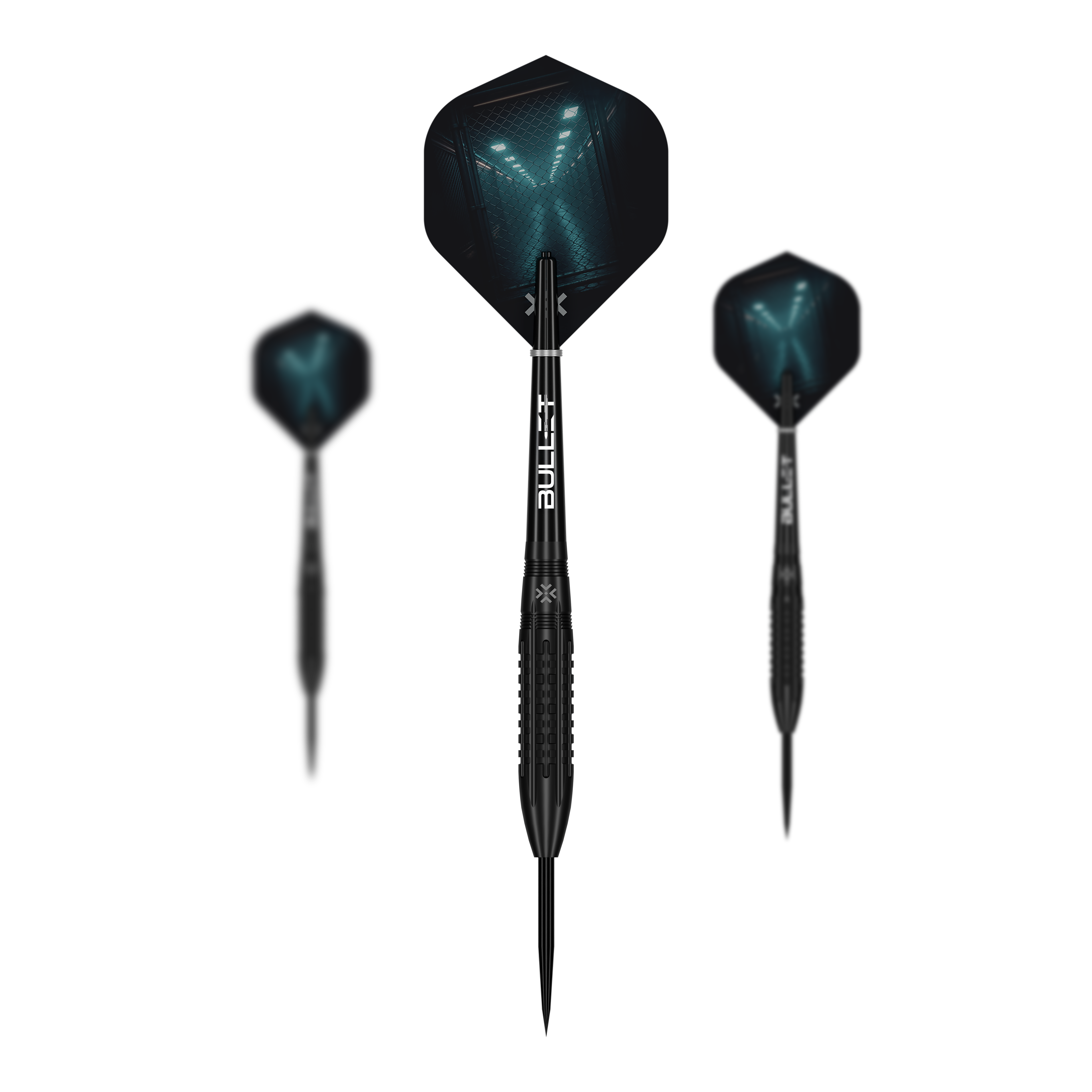 Bullet Cage Steeldarts Dieses Bild stellt die Bullet Cage Steeldarts dar. Die Pfeile sind speziell für das Steeldart-Spielen konzipiert.