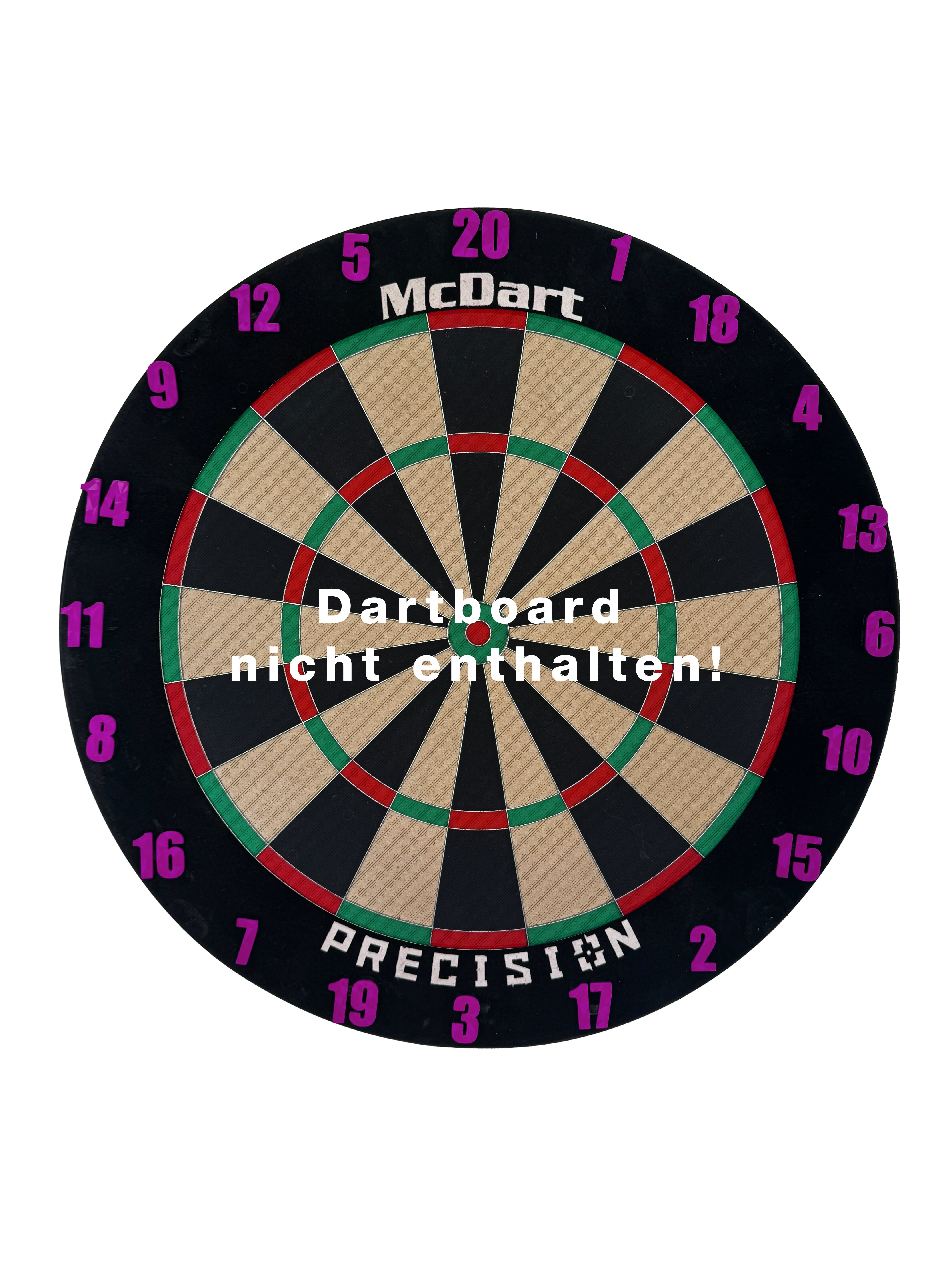 McDart Dartboard Steckzahlen / Zahlenring Classic Ein lila Board im klassischen Design wird auf dem Foto dargestellt. Das schlichte Design steht im Vordergrund.