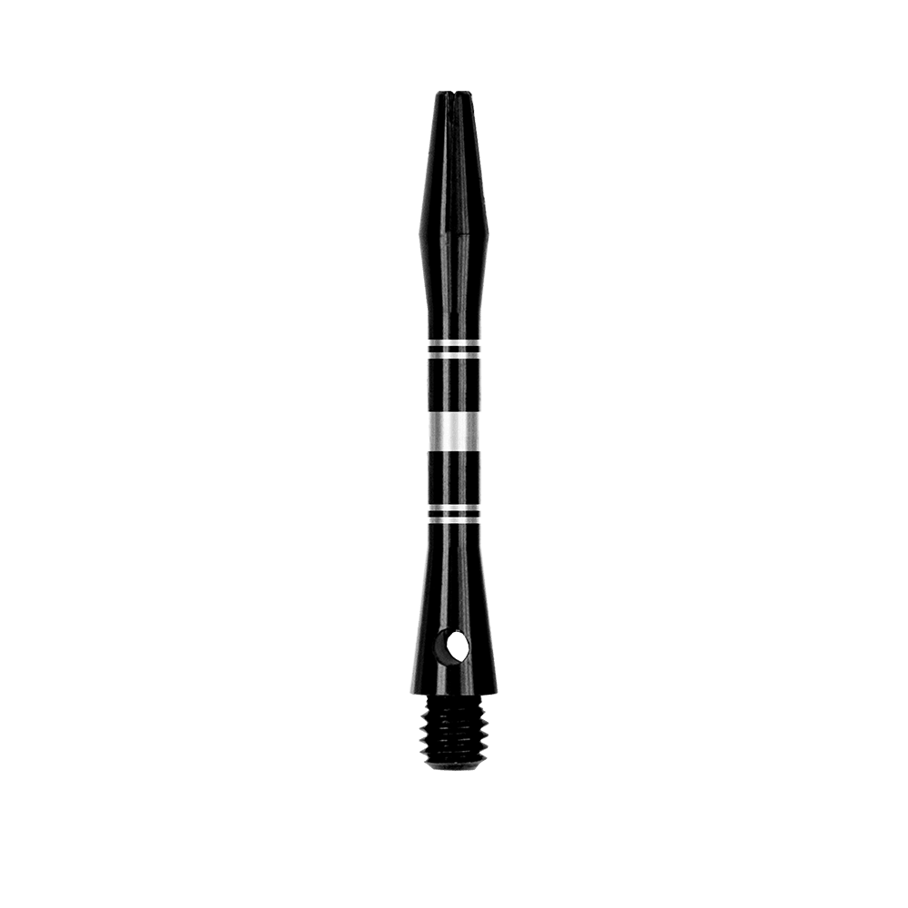 Das Bild zeigt Aluminium Shafts in Schwarz und Silber. Das Produkt ist in Nahaufnahme abgebildet.