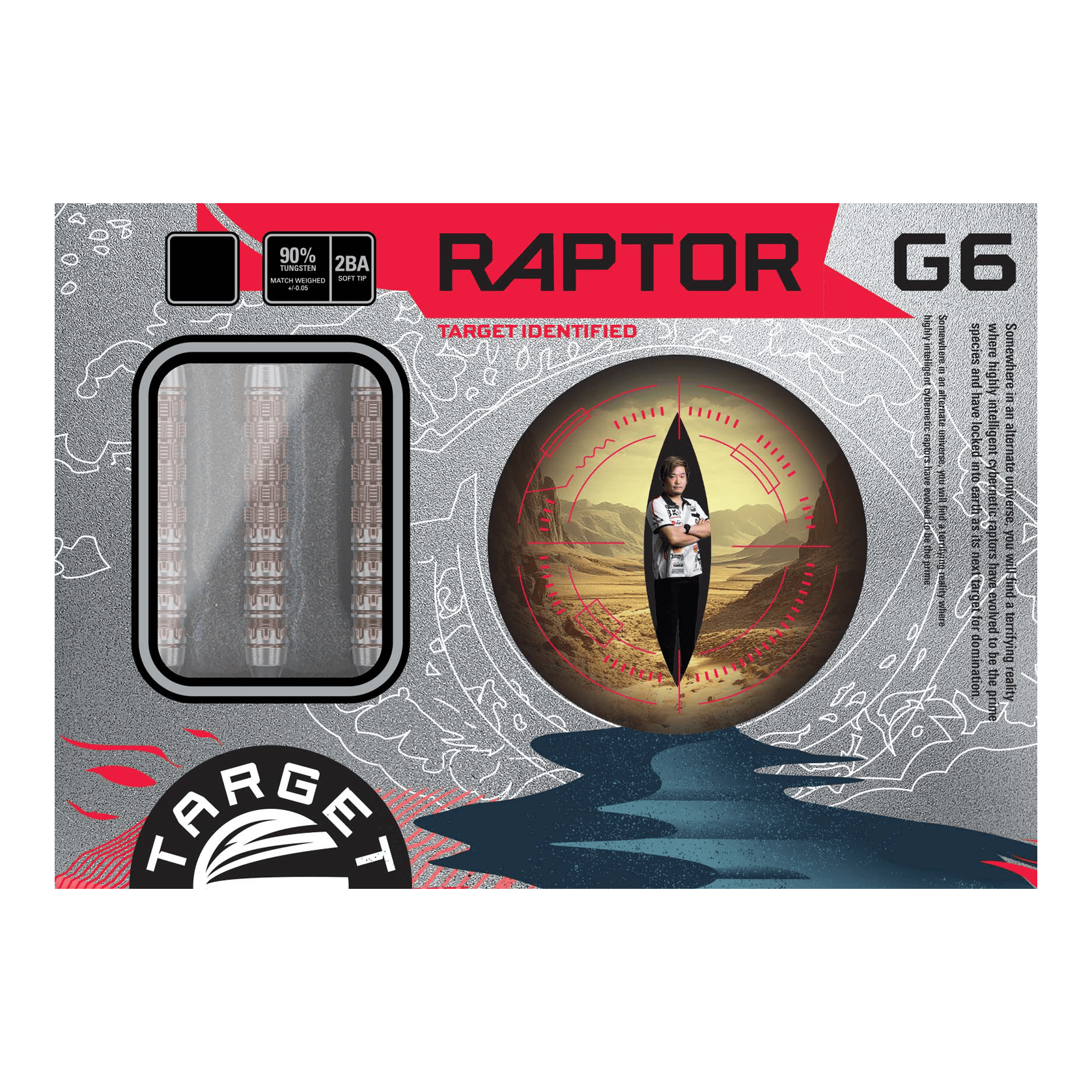 Target Japan Prime Series George Nishitani Raptor GEN6 Softdarts - 19,5g Target Japan Prime Series George Nishitani Raptor GEN6 Softdarts mit 21,5g Gewicht sind dargestellt. Diese Darts bieten eine hochwertige Qualität.