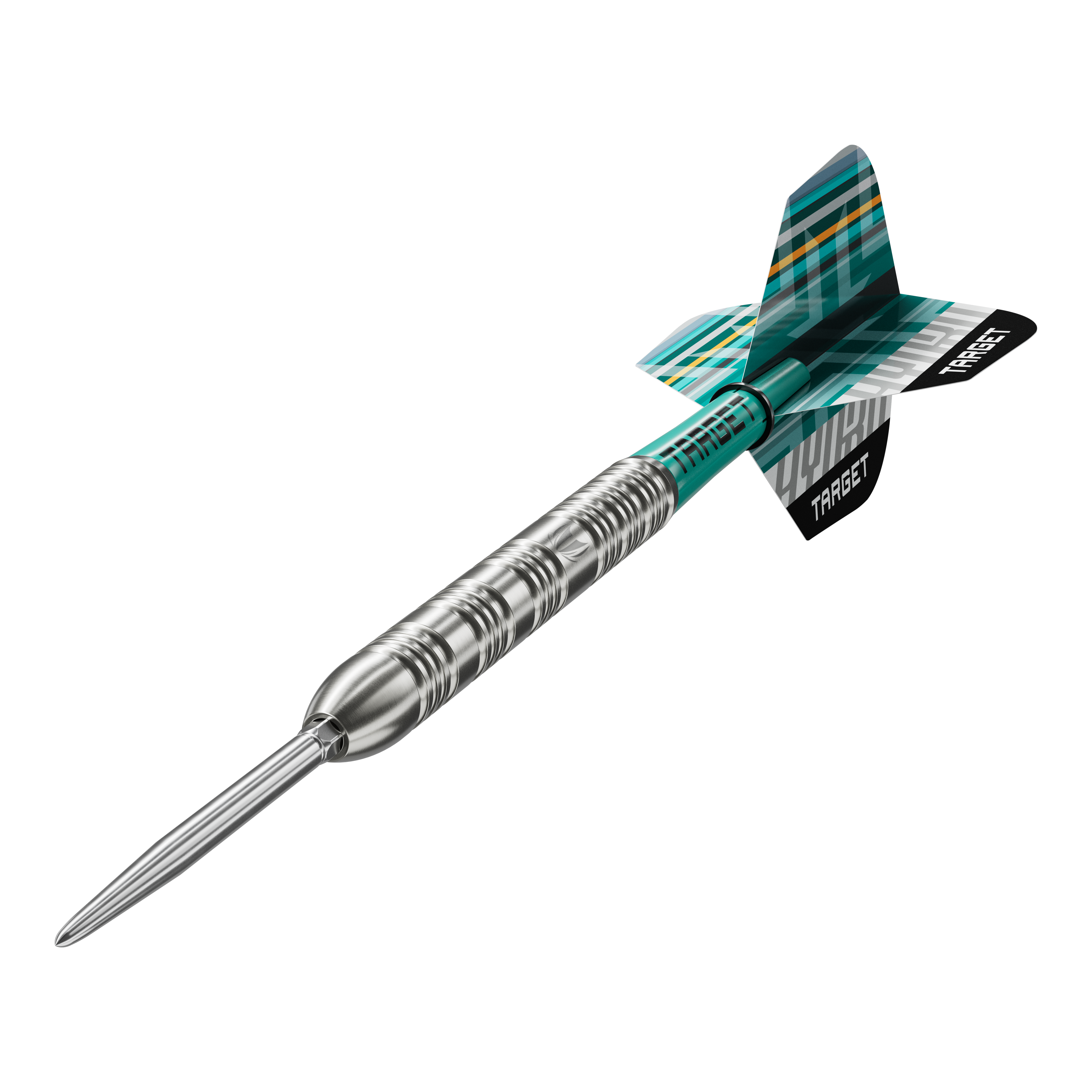 Das Bild zeigt die Target Hydro 02 Swiss Point Steeldarts. Die Steeldarts sind deutlich und detailreich abgebildet.