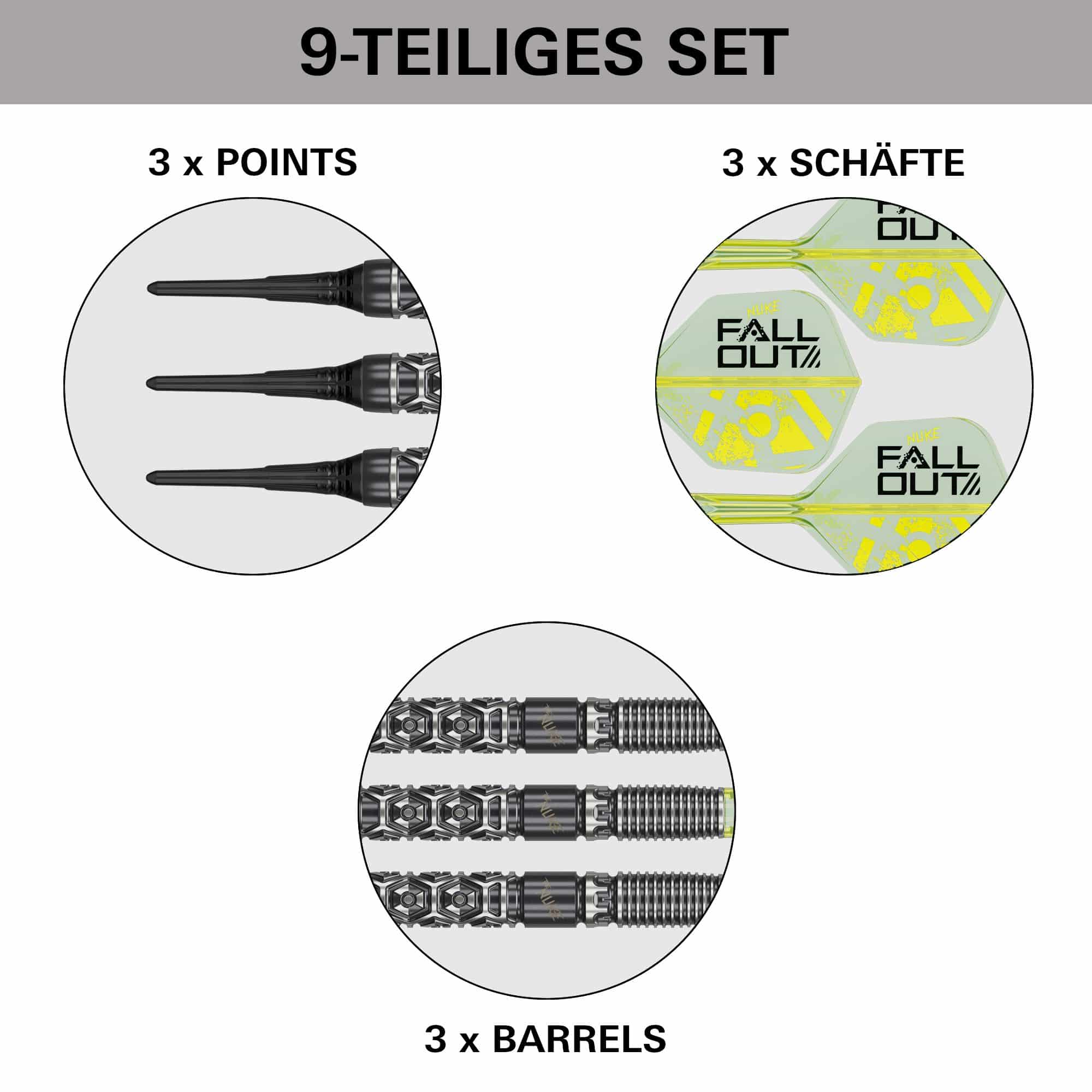 Target Luke Littler Nuke Fallout Softdarts - 19g Target Luke Littler Nuke Fallout Softdarts - 19g