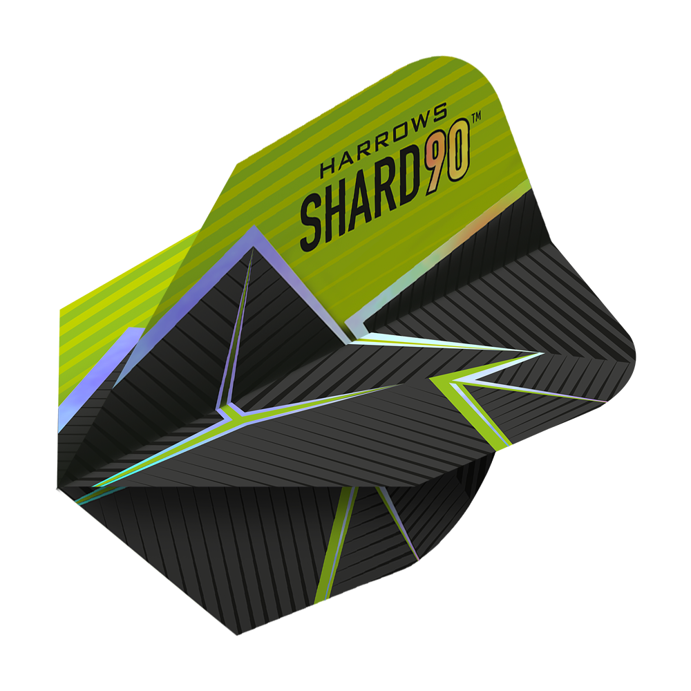 Harrows Prime Shard No6 Flights Hier wird ein Harrows Prime Shard No6 Flight gezeigt. Die Oberfläche ist mit einem auffälligen Muster versehen.
