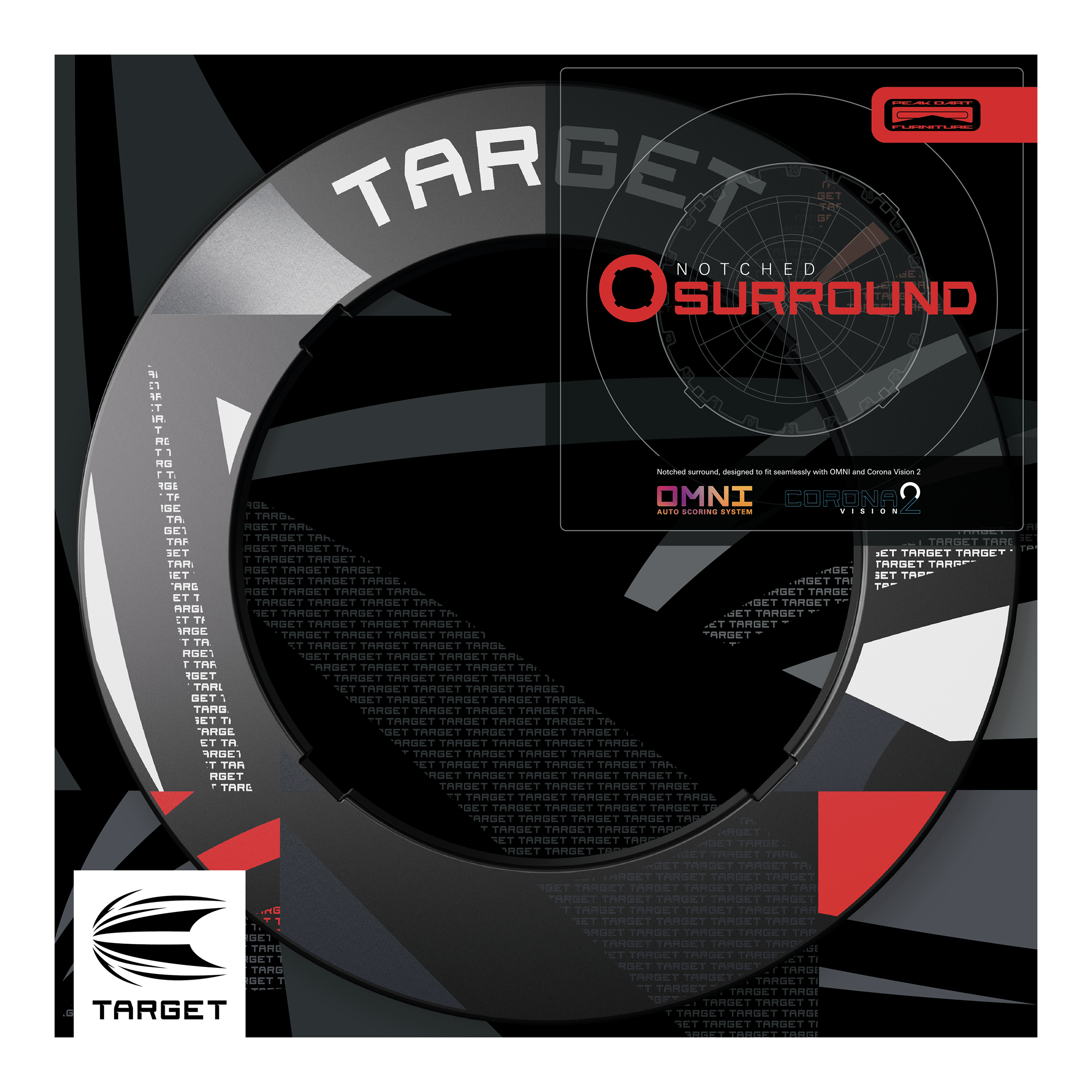 Target Notched Patterned Dartboard Surround