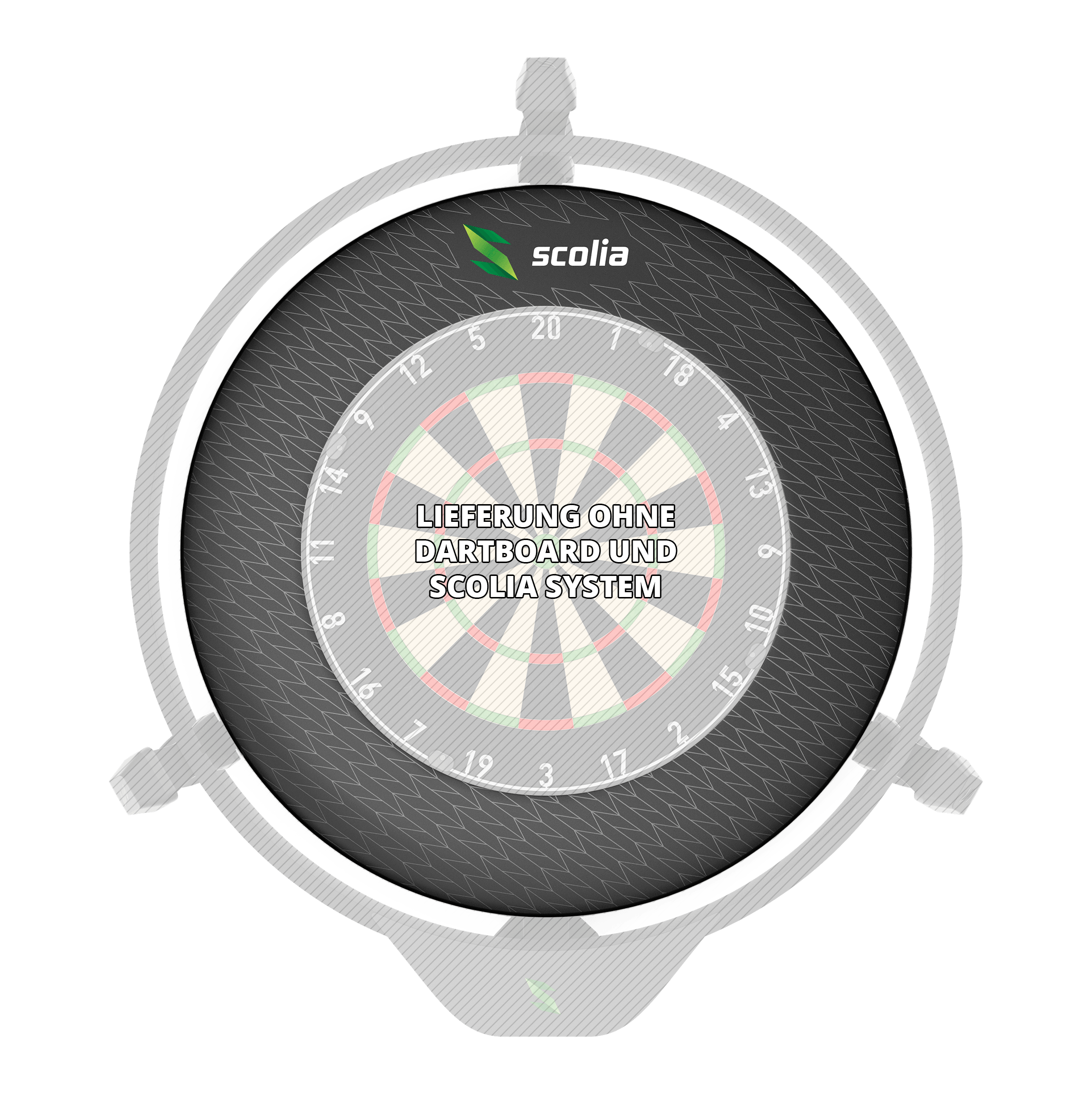 Scolia Signature Dartboard Surround Dieses Bild zeigt den Scolia Signature Dartboard Surround. Es handelt sich um eine Schutzeinrichtung für Dartboards.