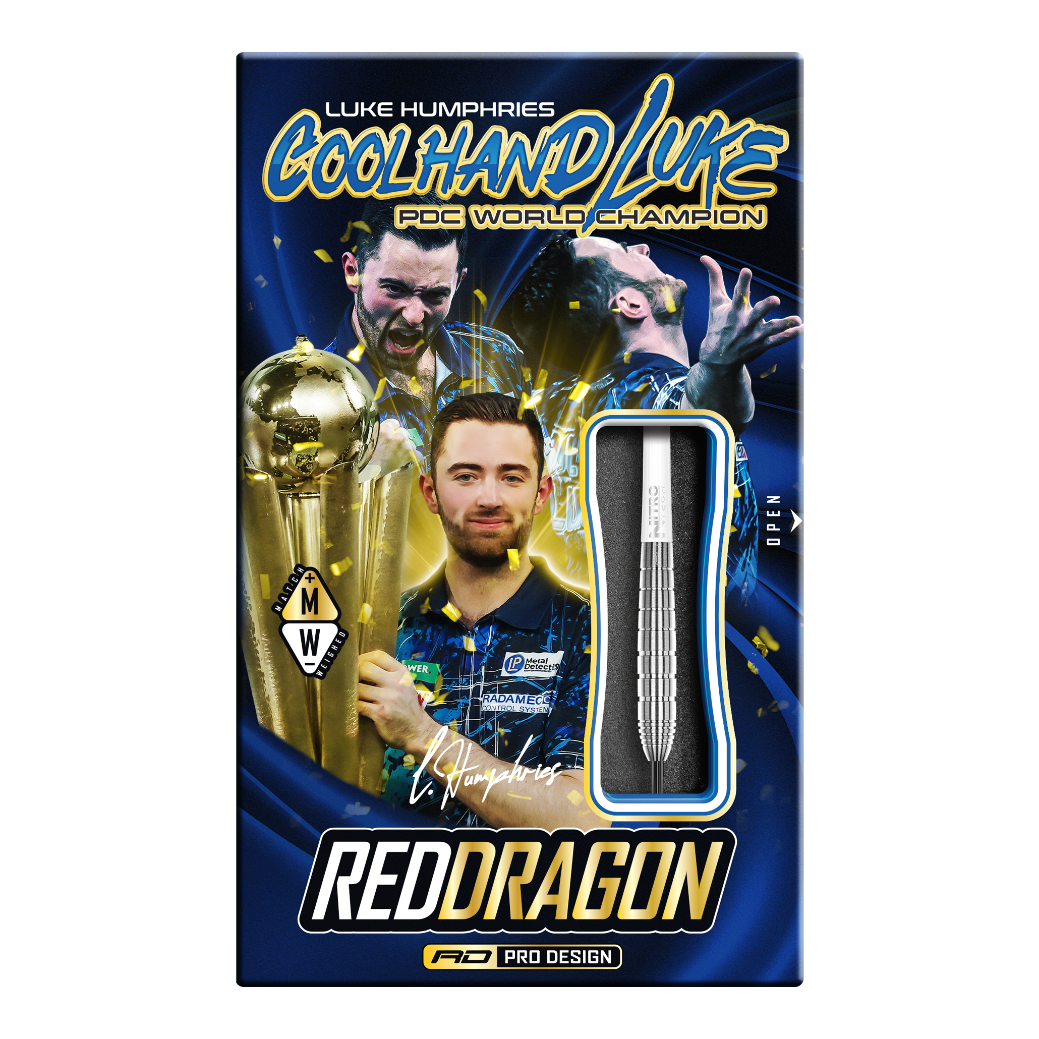 Red Dragon Luke Humphries TX1 Pioneer Steeldarts Die Abbildung zeigt die Red Dragon Luke Humphries TX1 Pioneer Steeldarts. Es handelt sich um hochwertige Steeldarts für professionelle Dartspieler.