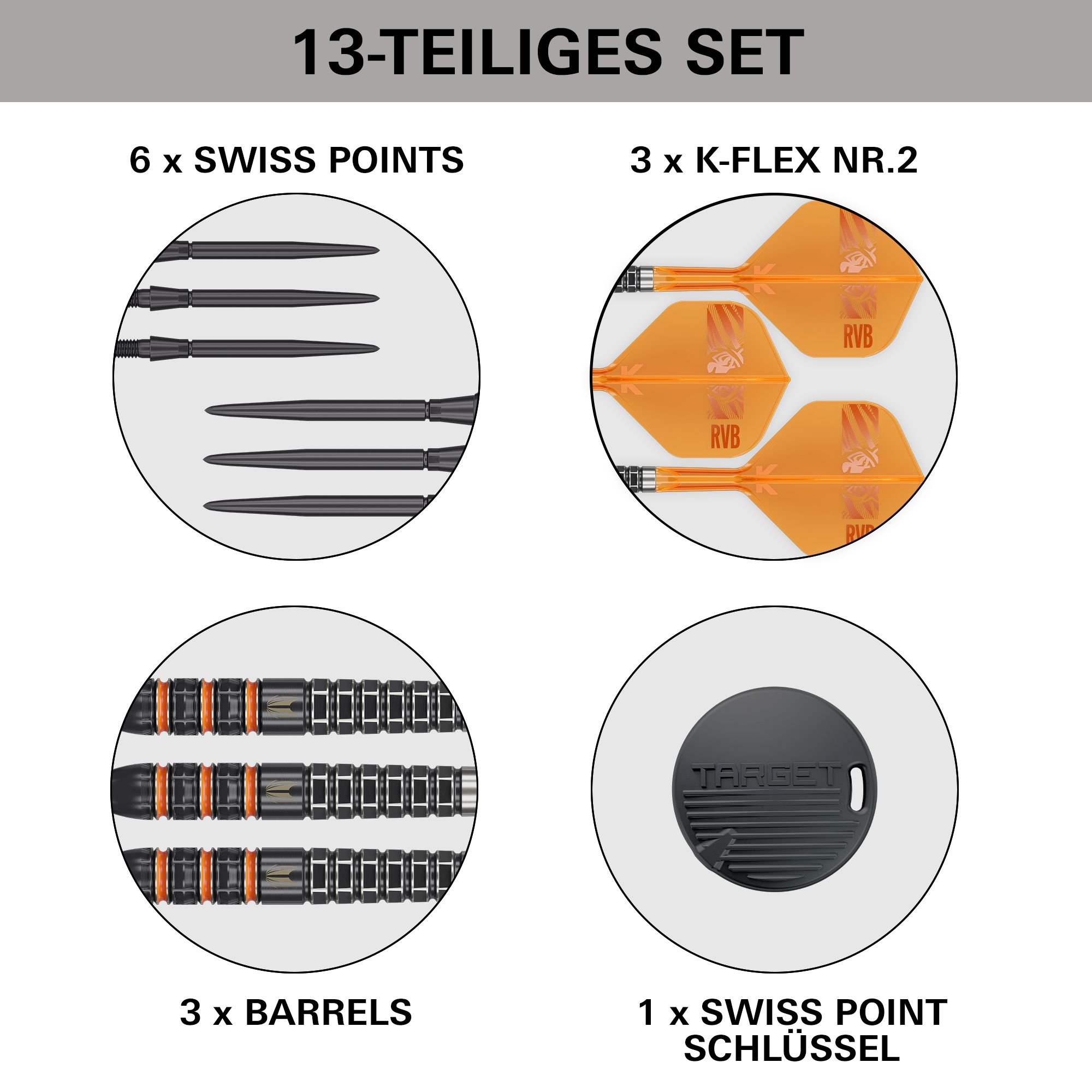 Target Raymond Van Barneveld 95K Swiss Points Steeldarts Dieses Bild zeigt die Target Raymond Van Barneveld 95K Swiss Points Steeldarts. Sie sind speziell für anspruchsvolle Dartspieler entwickelt.