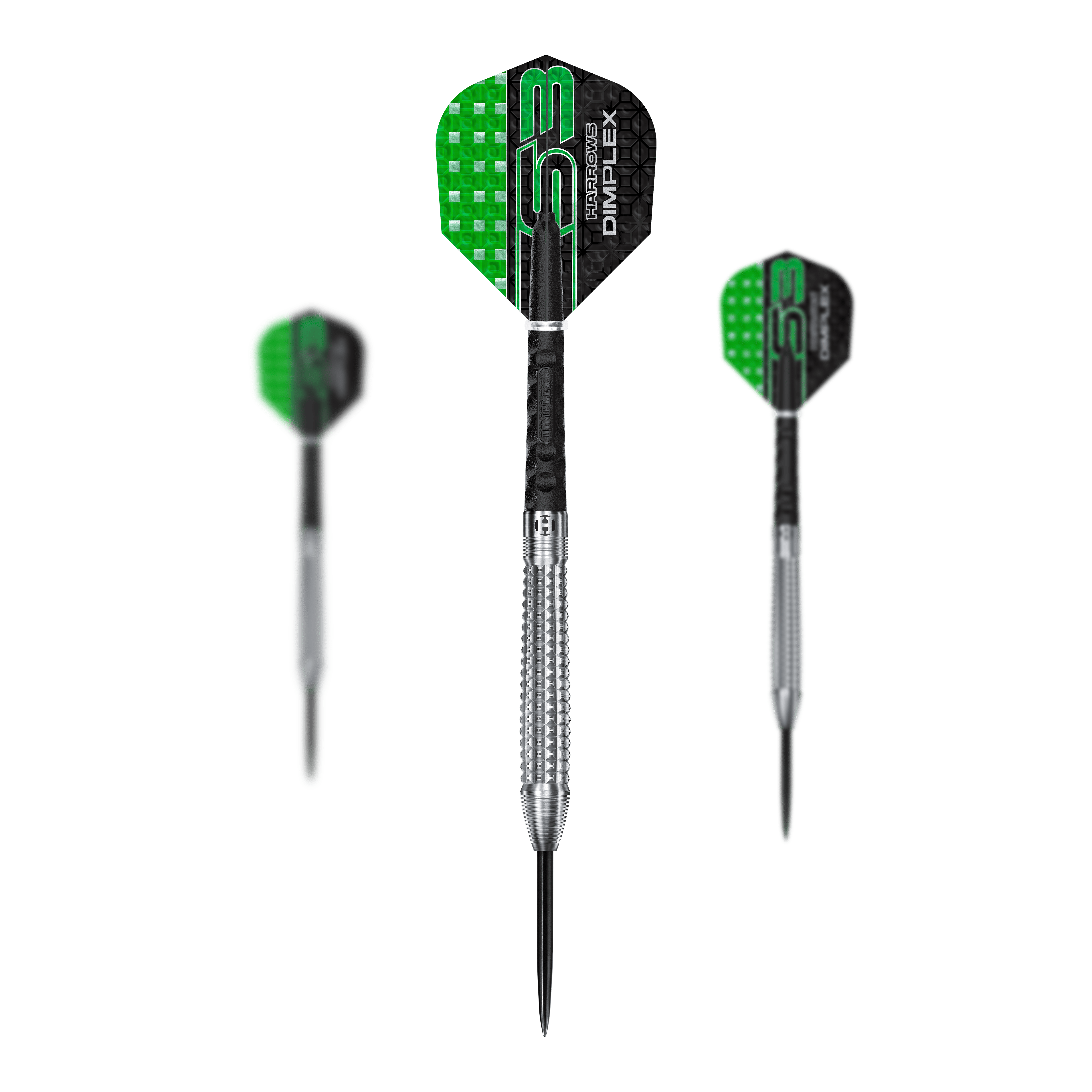 Harrows Dimplex S3 Tapered Steeldarts Harrows Dimplex S3 Tapered Steeldarts sind als Set abgebildet. Die Oberfläche ist klar strukturiert.
