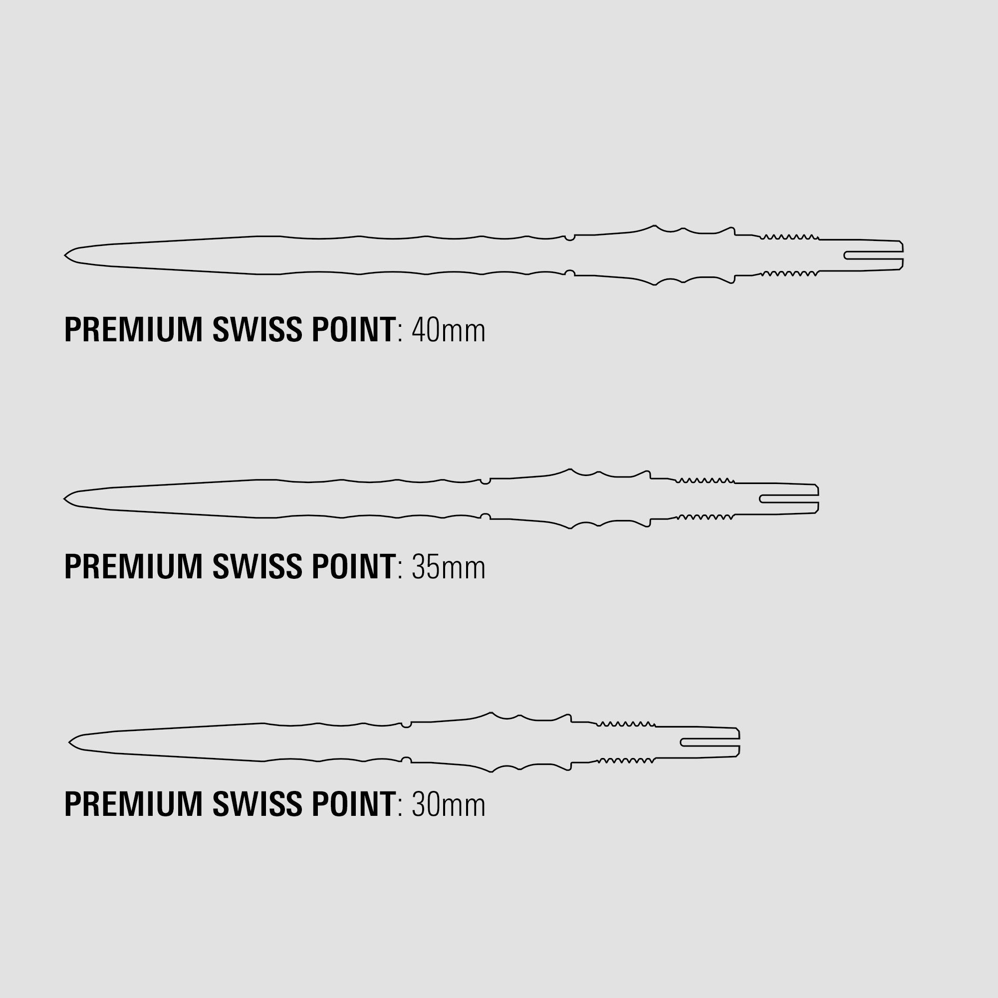 Target Japan Premium Swiss Point Dartspitzen - Silber Die Abbildung zeigt die Target Japan Premium Swiss Point Dartspitzen in Silber. Die Spitzen sind speziell für professionelle Dartspiele hergestellt.