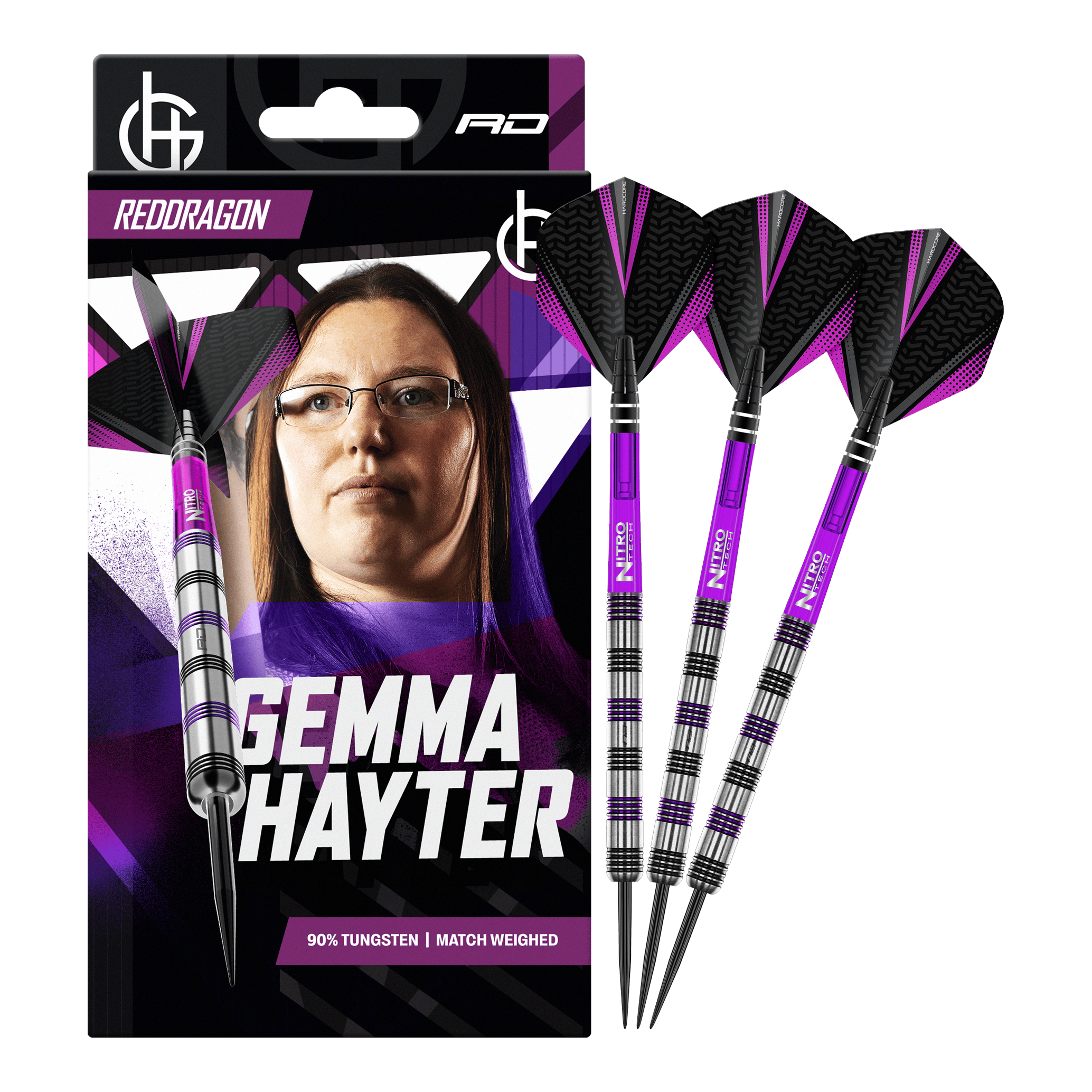 Red Dragon Gemma Hayter Steeldarts - 22g Dieses Bild zeigt die Red Dragon Gemma Hayter Steeldarts - 22g in ihrer vollen Länge. Die Darts sind speziell für Präzision und Kontrolle entwickelt.