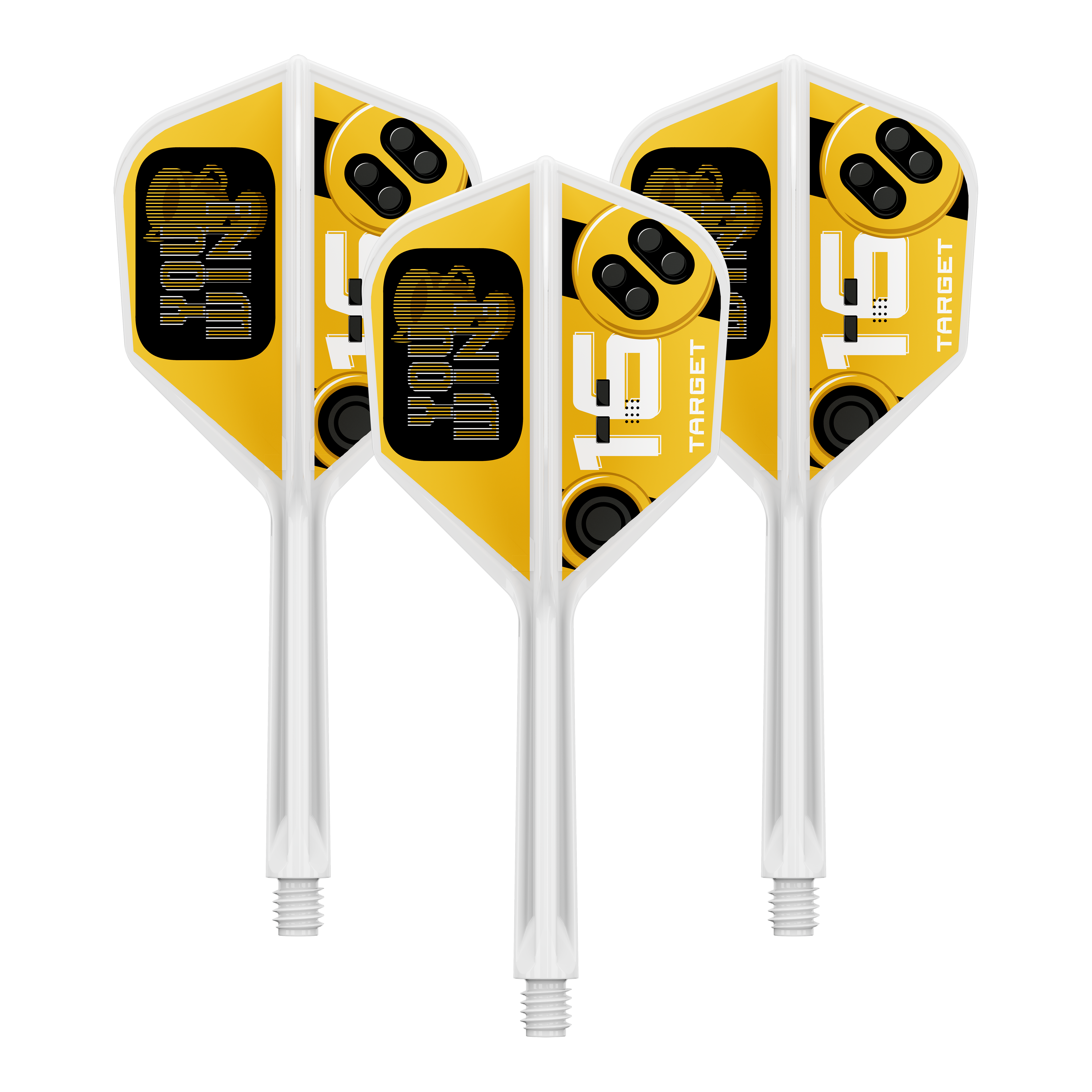 Zu sehen ist ein Set von Dart Flights. Die Flights gehören zur Target K-Flex YouWin No6 Serie und haben eine Größe von 33 mm.