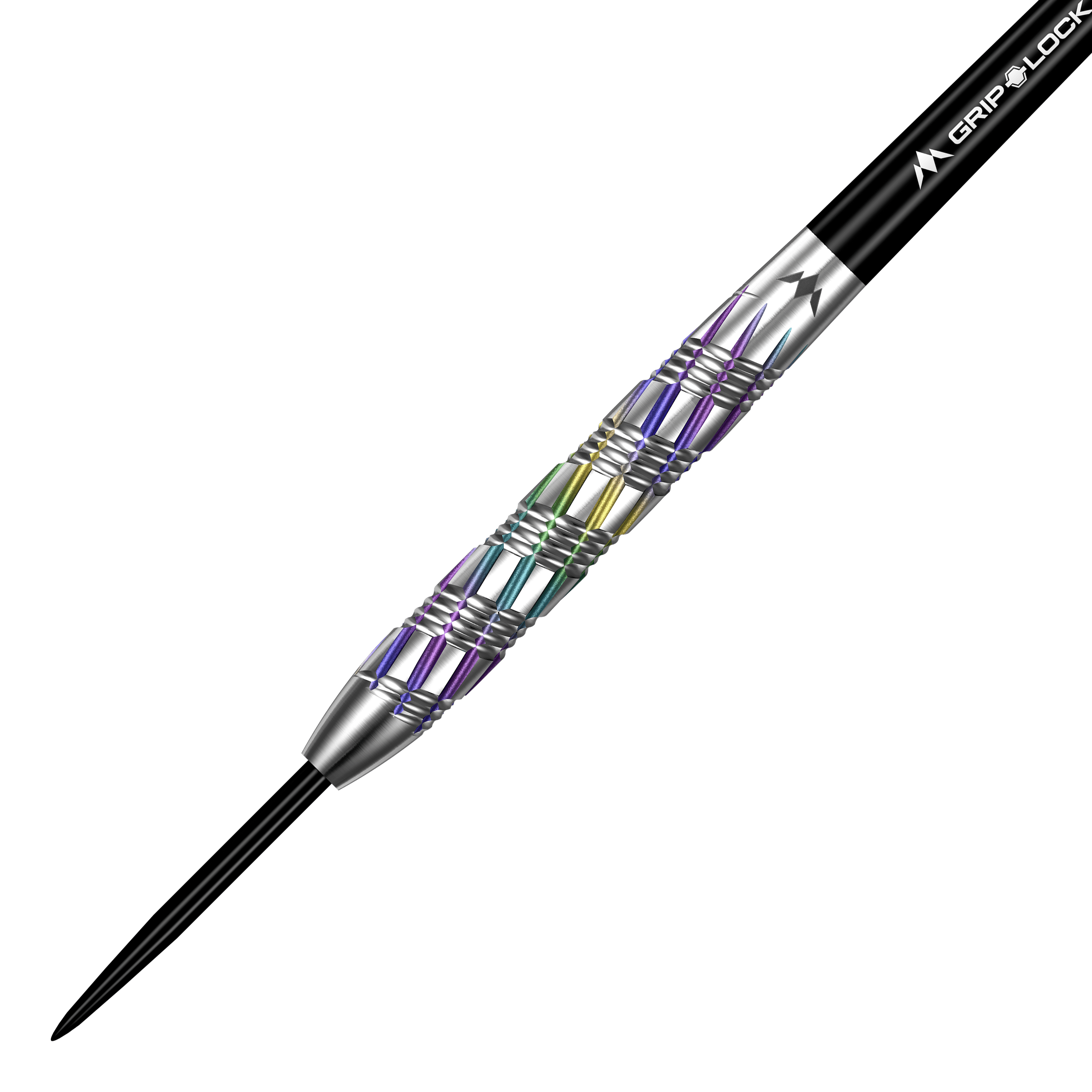 Mission Shuriken Steeldarts Mission Shuriken Steeldarts sind präzise gefertigte Steeldarts. Das Bild zeigt die spezielle Form und das Design dieses Pfeils.