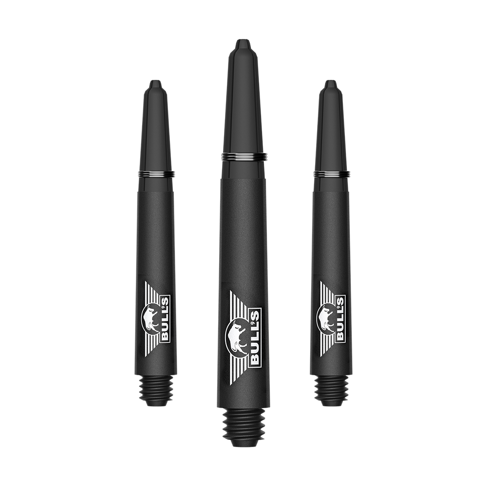 Ein Bild mit dem Dateinamen BU55341_BullsNL_Capo_Carbon_Shafts_Schwarz_InBetween_38mm_1Set. Vermutlich sieht man ein Set aus schwarzen InBetween-Carbon-Shafts mit 38mm Länge für Darts.