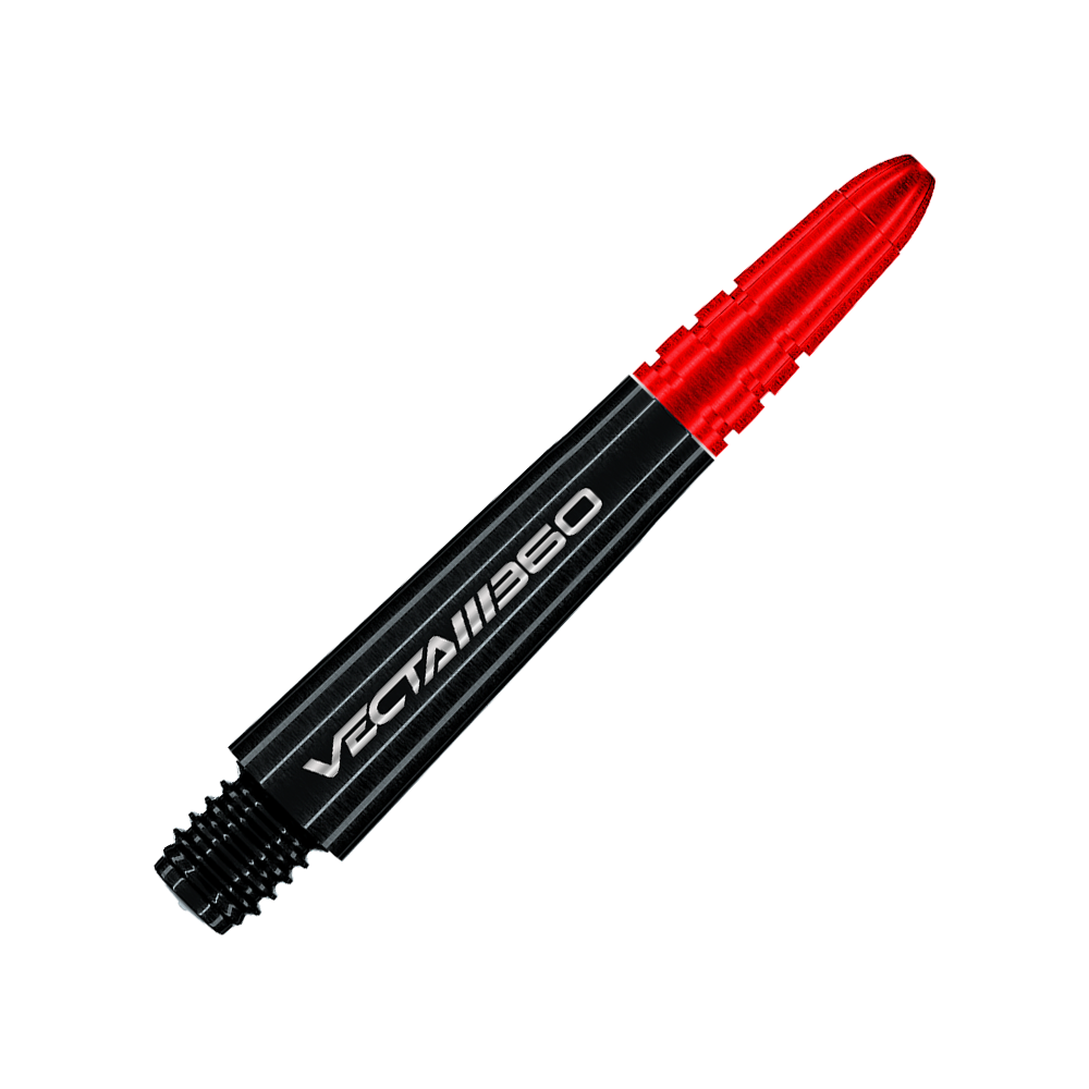 Das Bild zeigt einen weiteren schwarzen Dart-Schaft. Zu sehen ist das Produkt '7025-120_Winmau_Vecta_Blade360_Schaft_Schwarz_34mm'.