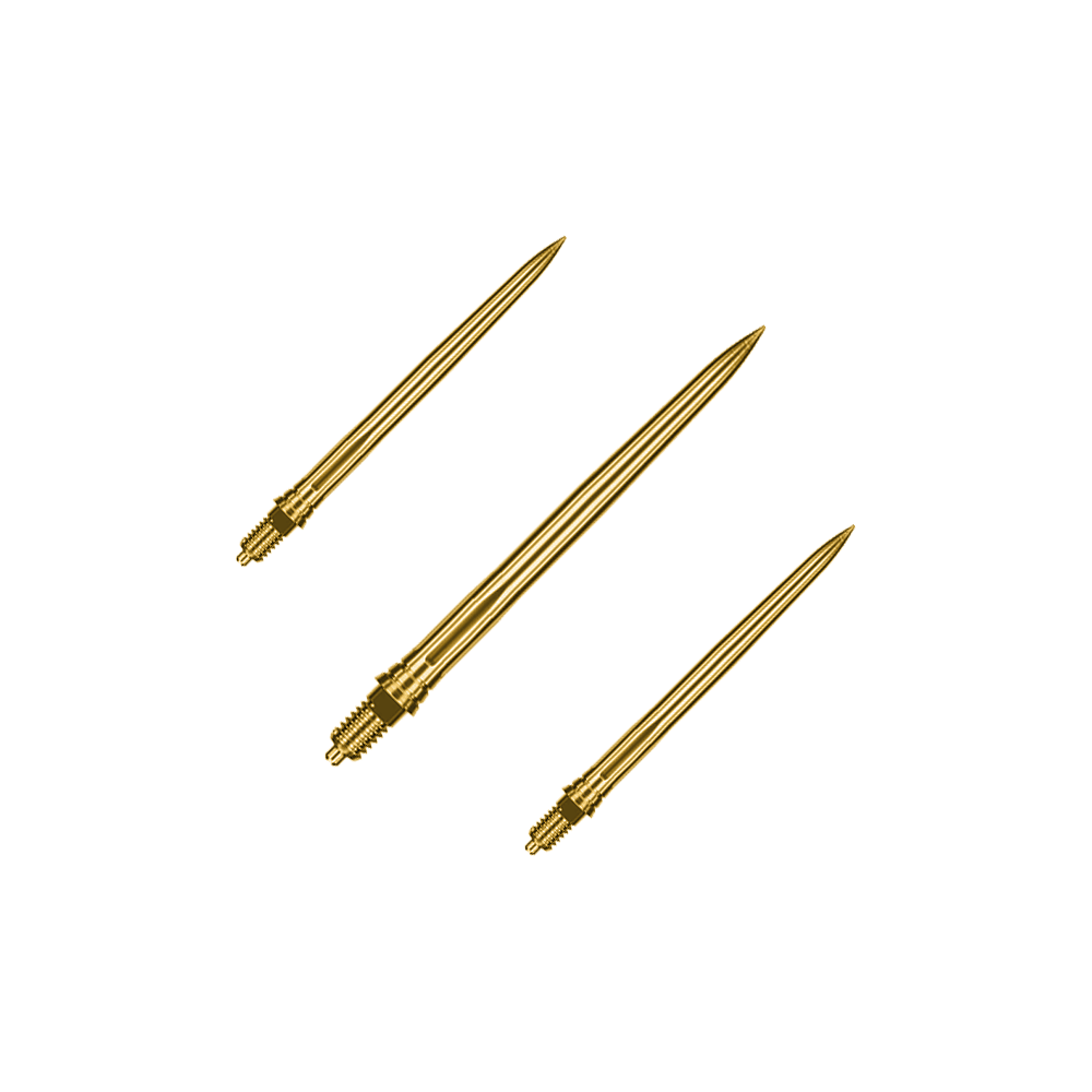 Dieses Bild zeigt Dartspitzen in Gold, 32 mm lang, glatte Ausführung. Das Produktname ist nicht angegeben.