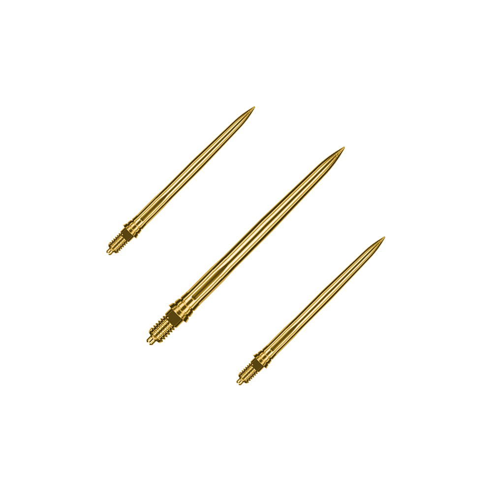 Caliburn EZ-EVO Dartspitzen - Smooth - Gold Dieses Bild zeigt Dartspitzen in Gold, 32 mm lang, glatte Ausführung. Das Produktname ist nicht angegeben.