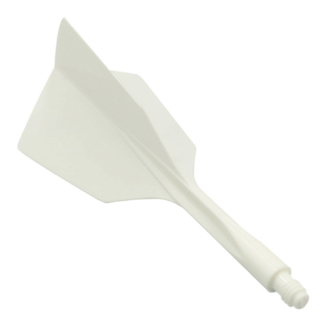 Condor Axe 120 Flight-System White - Narrow Das Bild zeigt das Produkt "Condor Axe 120 Flight-System White - Narrow". Es handelt sich um ein weißes, schmales Dart-Flight-System aus einem Stück.