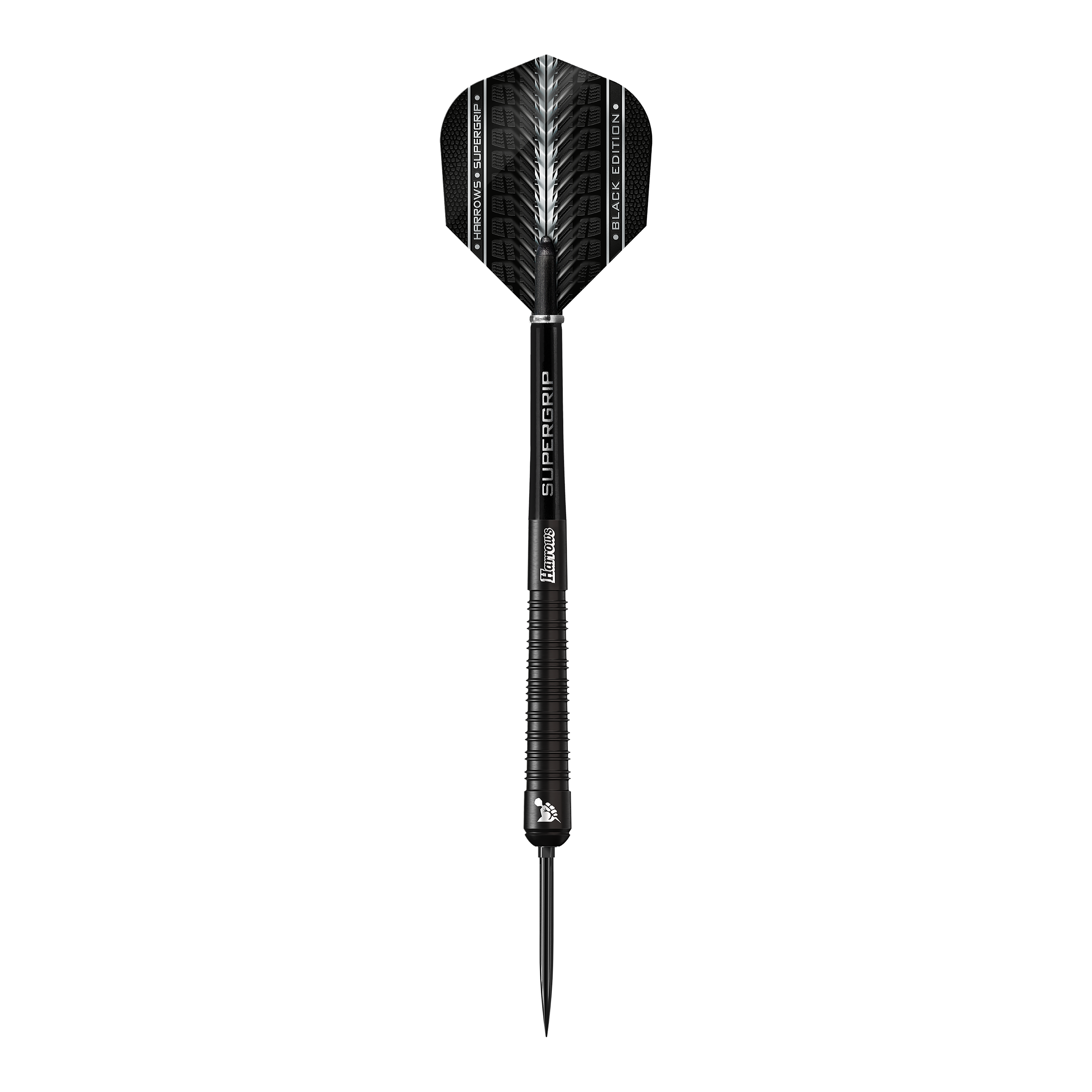 Harrows Supergrip 90 Black Edition Quick Point Steeldarts Diese Abbildung zeigt die Harrows Supergrip 90 Black Edition Quick Point Steeldarts. Die Darts überzeugen durch ihre schwarze Farbgebung und professionelle Verarbeitung.