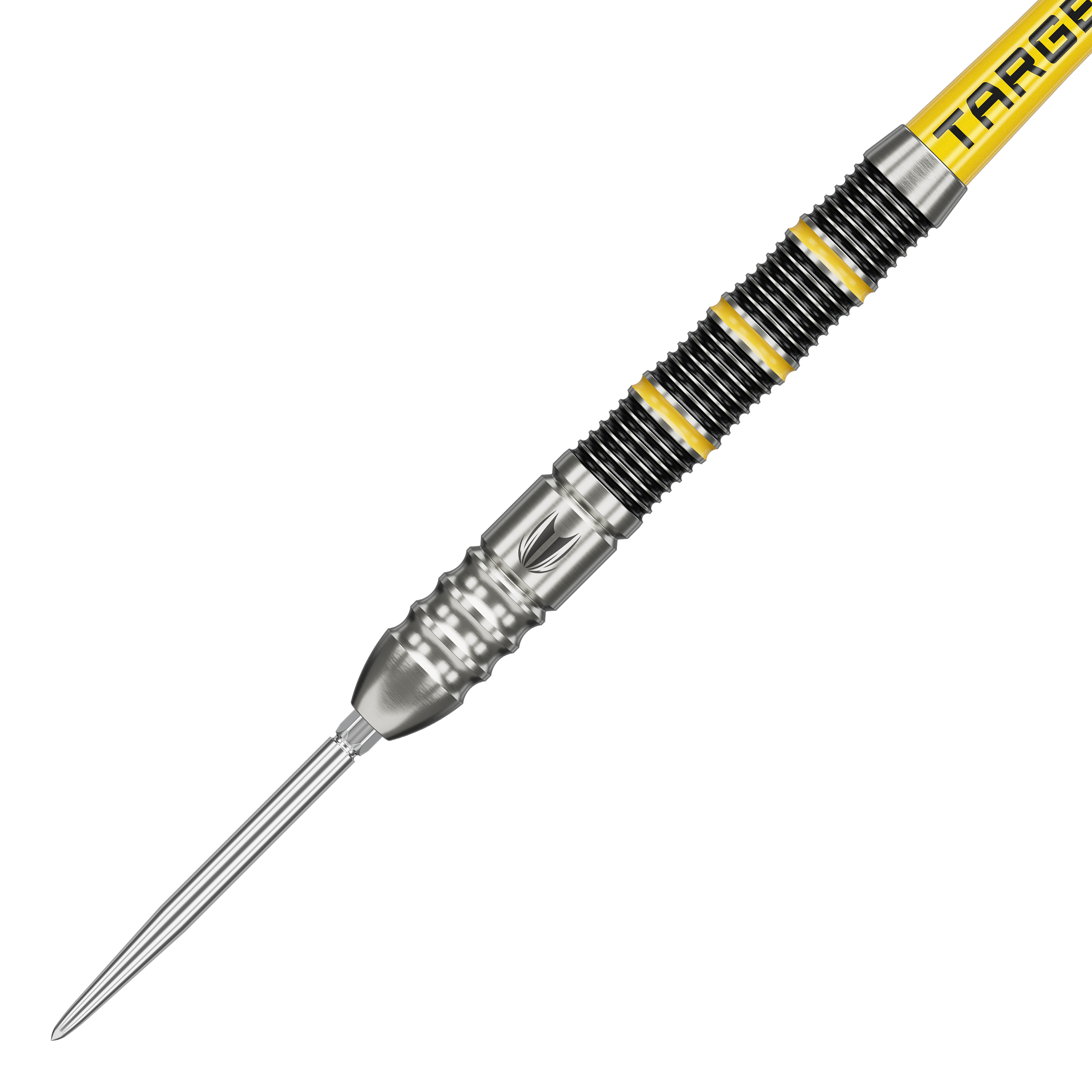 Gezeigt werden die Target Buzz 02 Swiss Points Steeldarts. Sie sind ideal für professionelle Dartspieler.