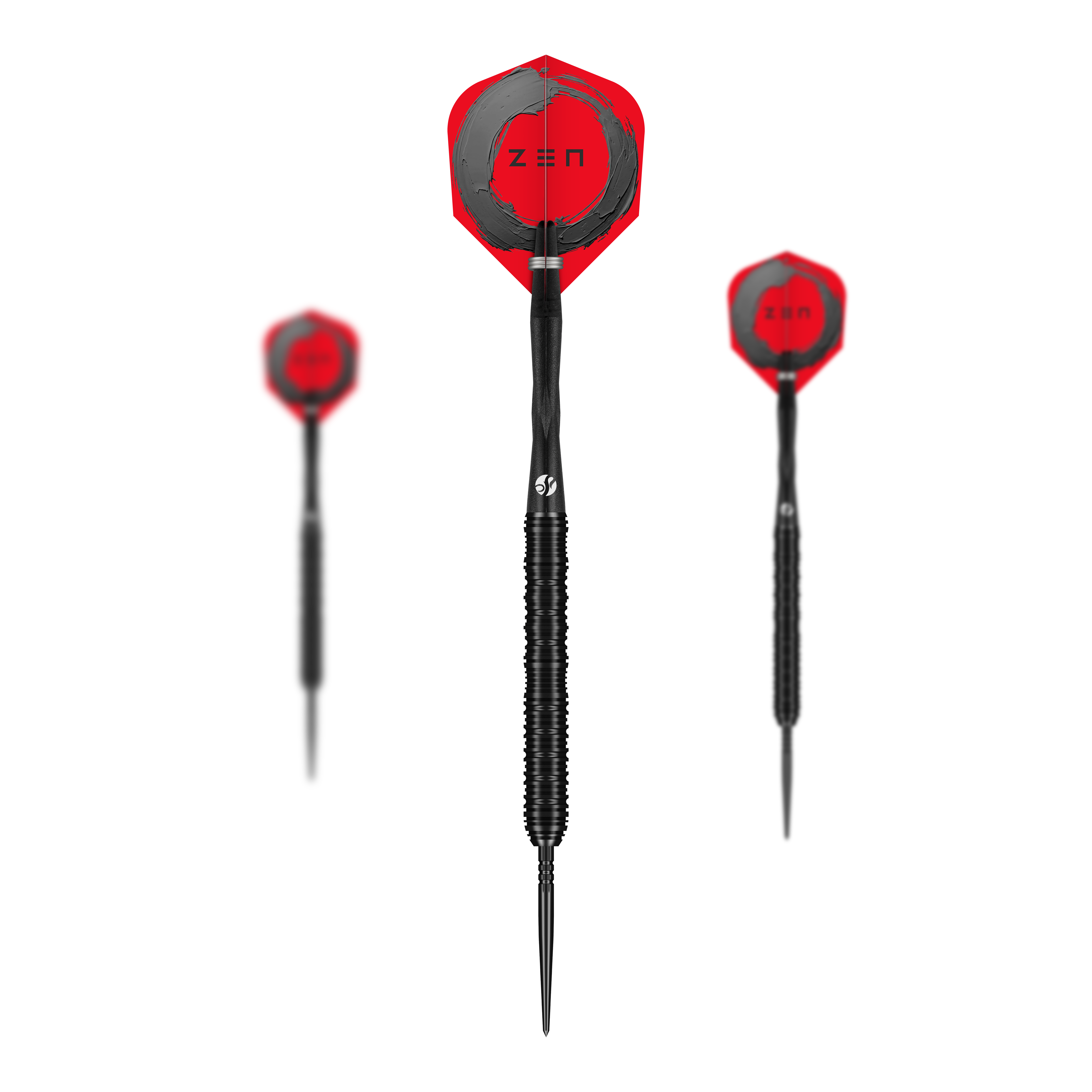 Shot ZEN Straight Turbo Point Steeldarts - 23g Zu sehen ist ein Set der Shot ZEN Straight Turbo Point Steeldarts in 23g. Dieses Darts-Set eignet sich perfekt für anspruchsvolle Dartspieler.