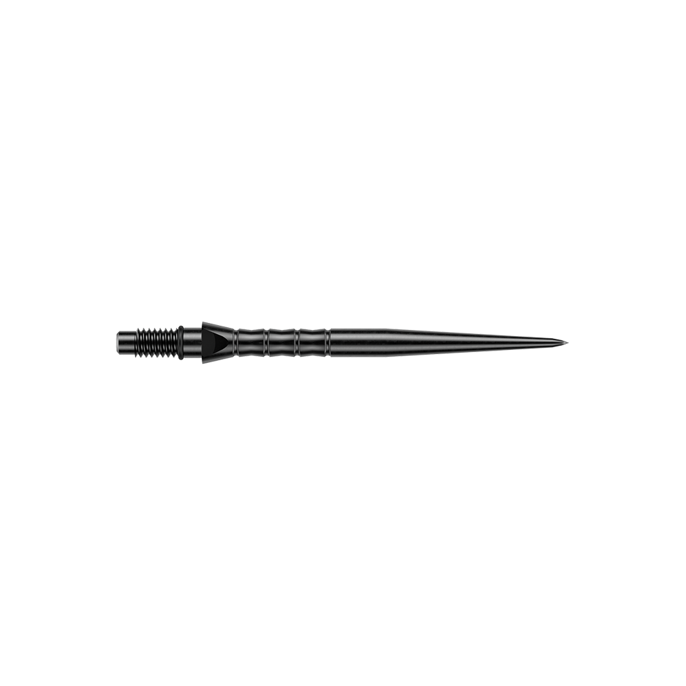 Abgebildet sind schwarze Steeldartspitzen mit einer Länge von 30 mm. Die Dartspitzen passen zu typischen Steeldartpfeilen.
