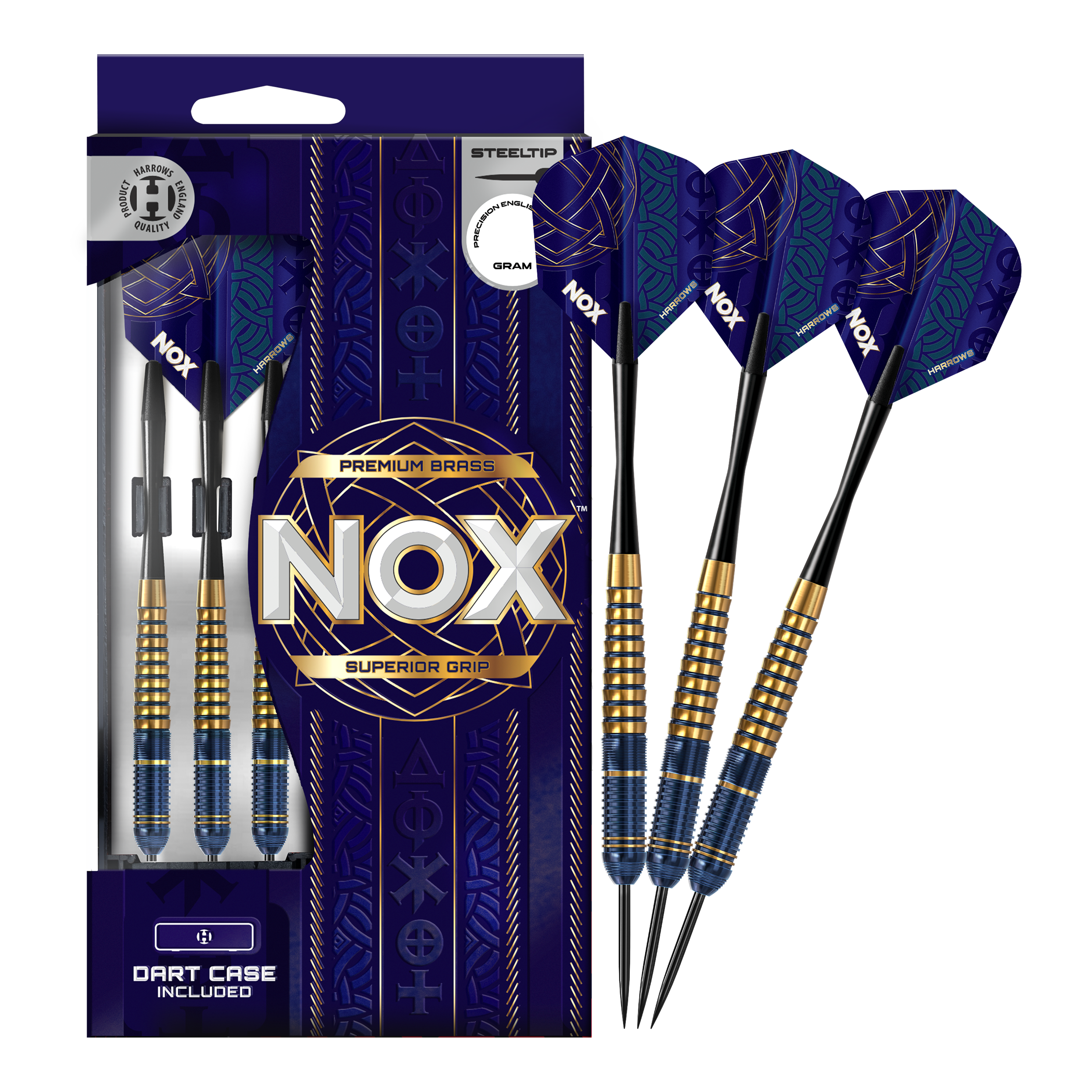 Harrows Nox Premium Brass Steeldarts Abgebildet sind die Harrows Nox Premium Brass Steeldarts. Dieses Produkt zeichnet sich durch hochwertige Verarbeitung aus.
