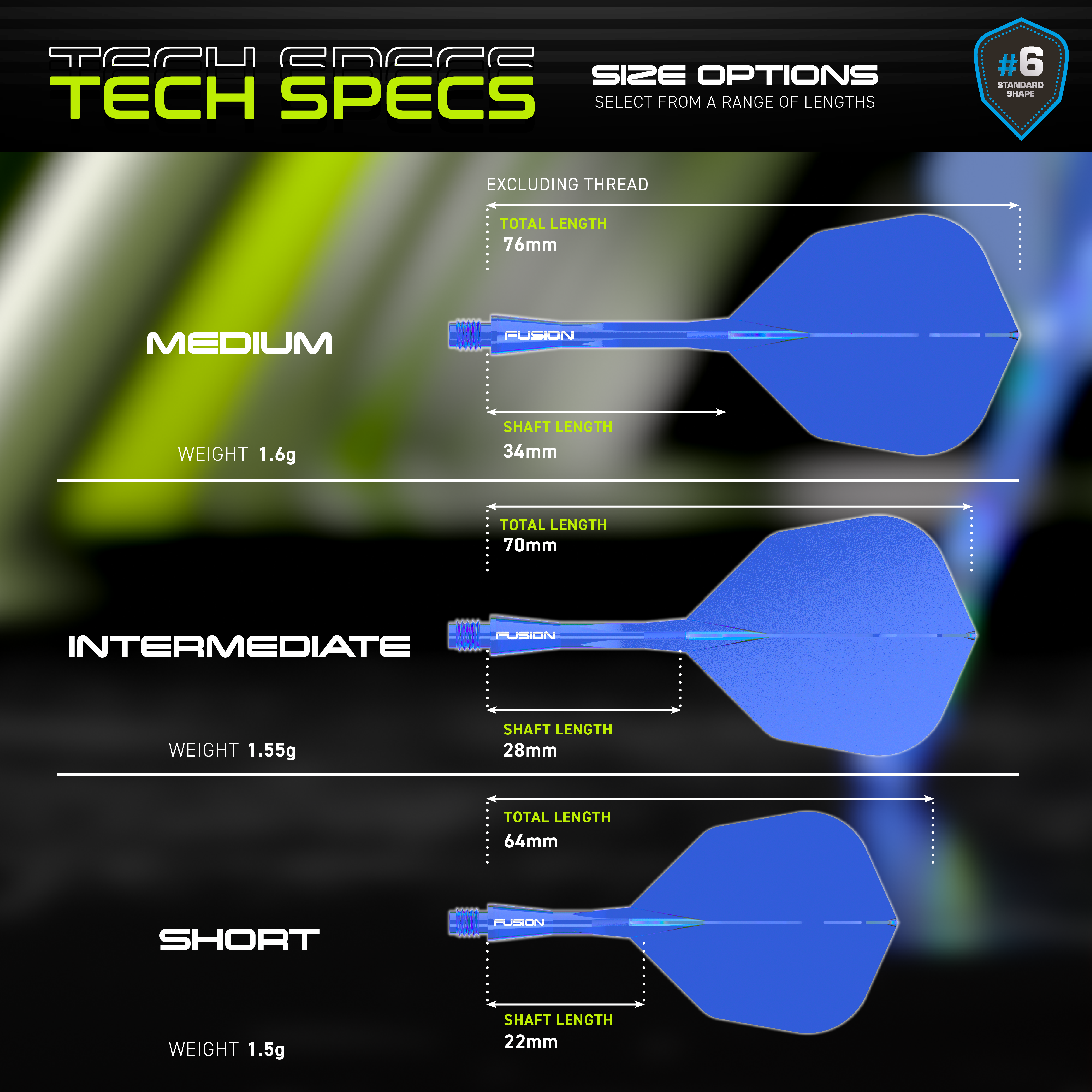 Winmau Fusion Flight-Shaft-System No6 Blau Dieses Bild zeigt das Winmau Fusion Flight-Shaft-System No6 in Blau. Es handelt sich um ein hochwertiges Dartzubehör.