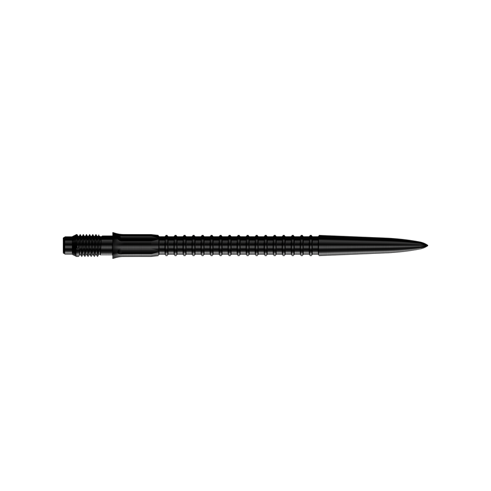 Mission R2.5 Rapid Point GV1 Dartspitzen - Schwarz Das Bild zeigt schwarze Dartspitzen für Darts. Die Länge der Spitzen beträgt 35 mm.