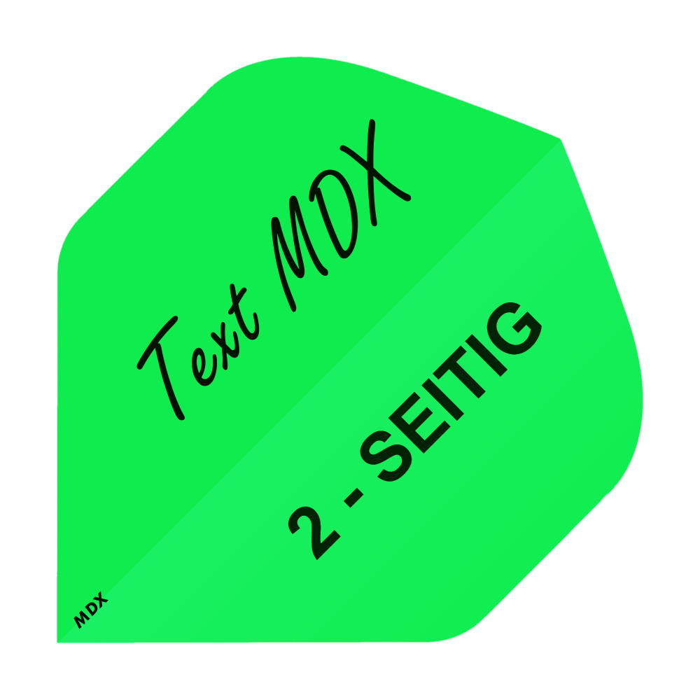 10 Satz Bedruckte Flights 2-Seitig - Wunschtext - MDX Standard