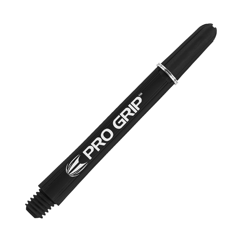 Das Bild zeigt einen schwarzen Pro Grip Schaft von Target. Auf dem Schaft steht deutlich sichtbar der Schriftzug "PRO GRIP".