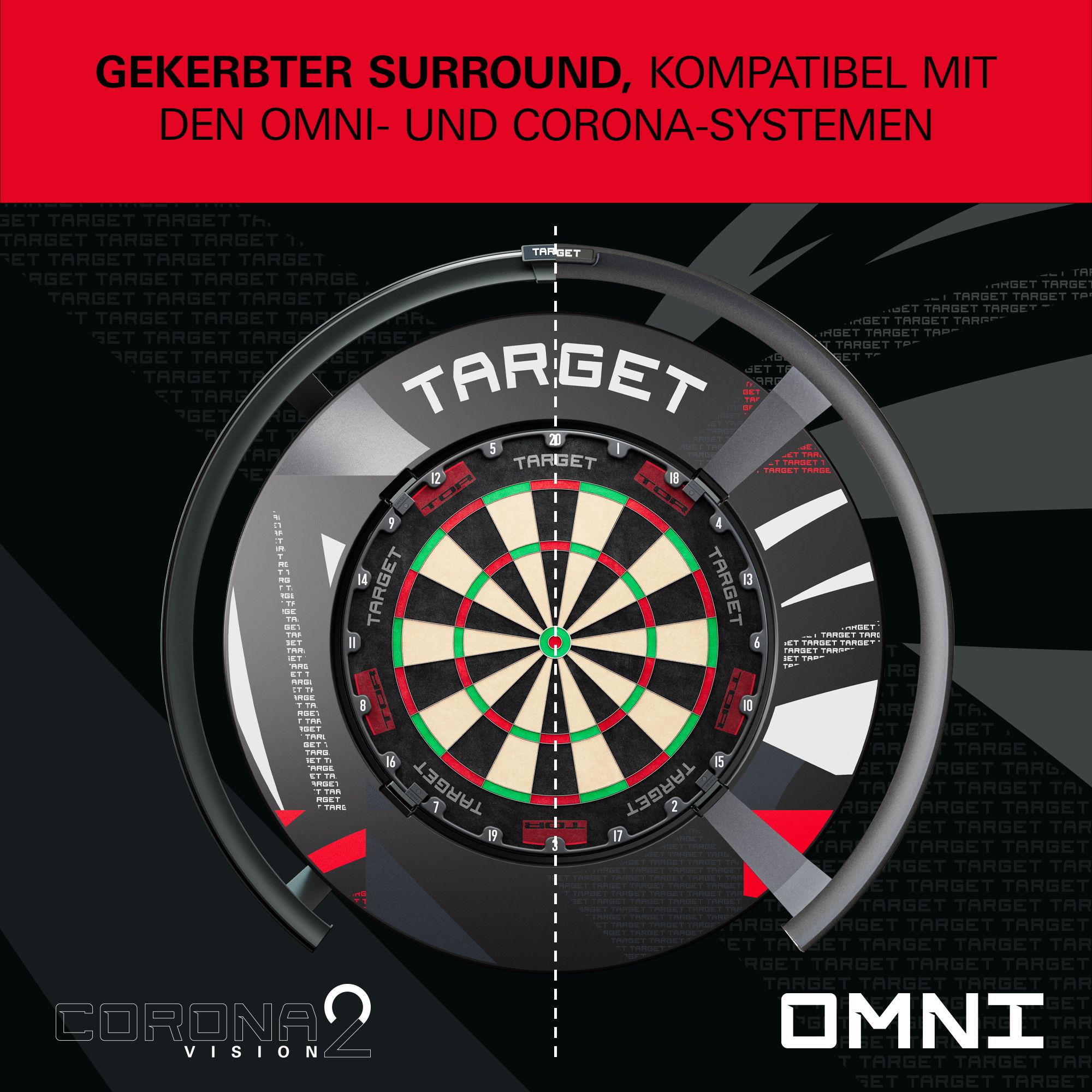 Target Notched Patterned Dartboard Surround