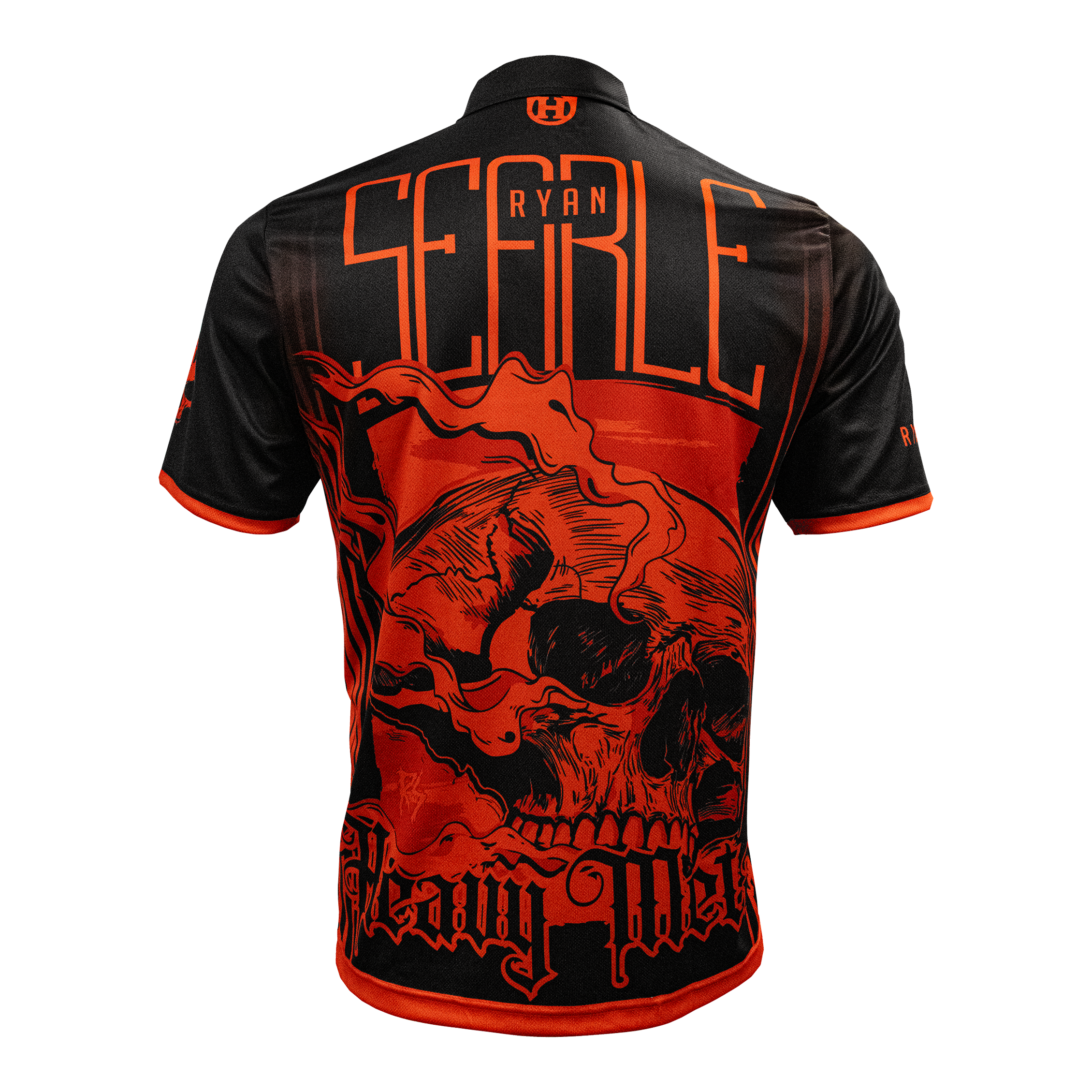 Harrows Ryan Searle Heavy Metal Playershirt Abgebildet ist das Harrows Ryan Searle Heavy Metal Playershirt. Dieses Shirt ist für professionelle Dartspieler geeignet.