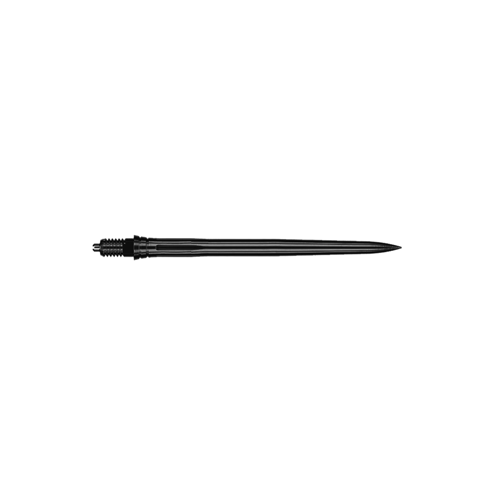 Caliburn EZ-EVO Dartspitzen - Smooth - Schwarz Das Bild zeigt schwarze Dartspitzen mit glatter Oberfläche, vermutlich 36 mm lang. Die Datei trägt den Namen EVO183_Caliburn_EZ-EVO_Dartspitzen_Smooth_Schwarz_36mm_2.