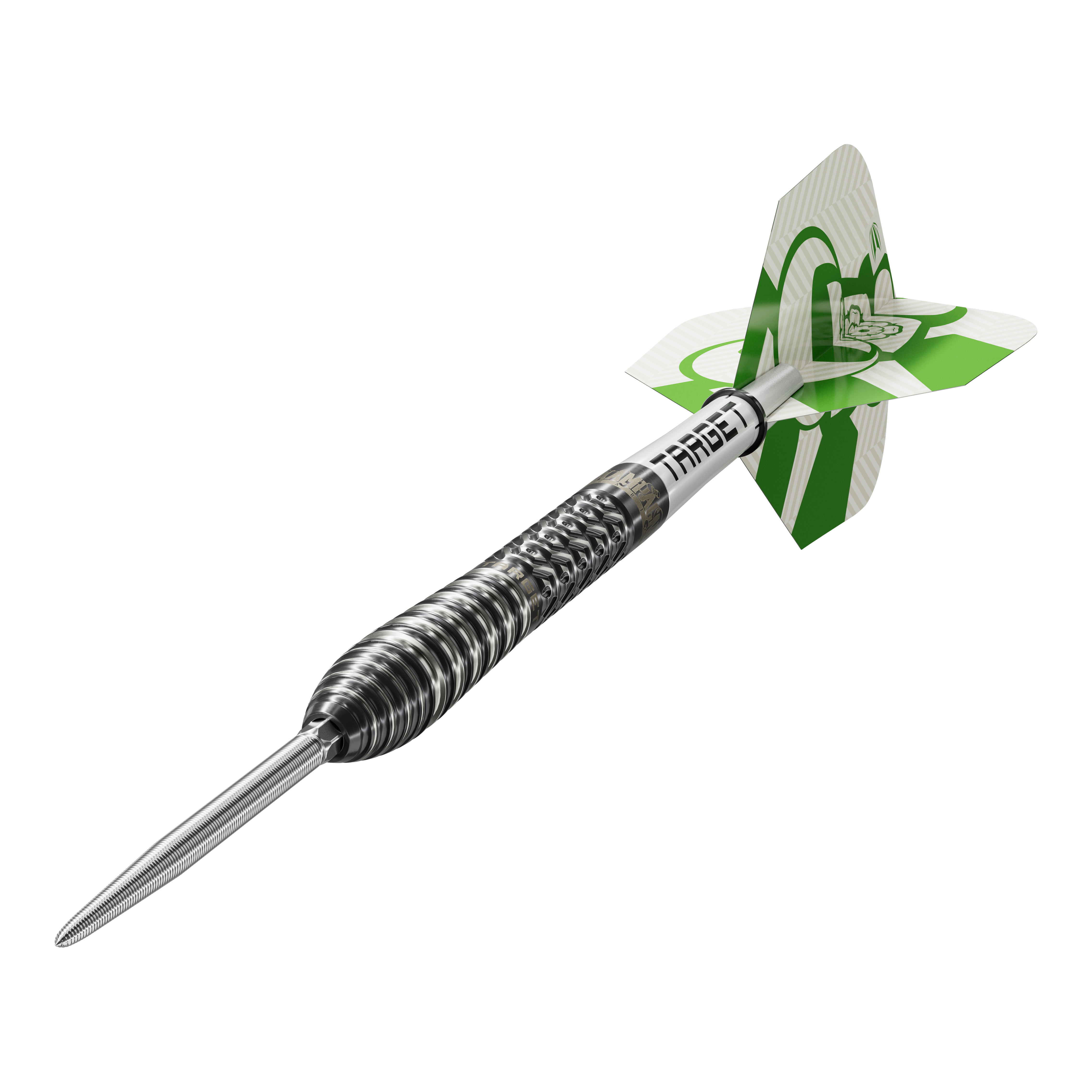 Die Target Charlie Manby Swiss Points Steeldarts sind auf diesem Bild zu sehen. Sie sind speziell für das Steeldartspiel entwickelt.