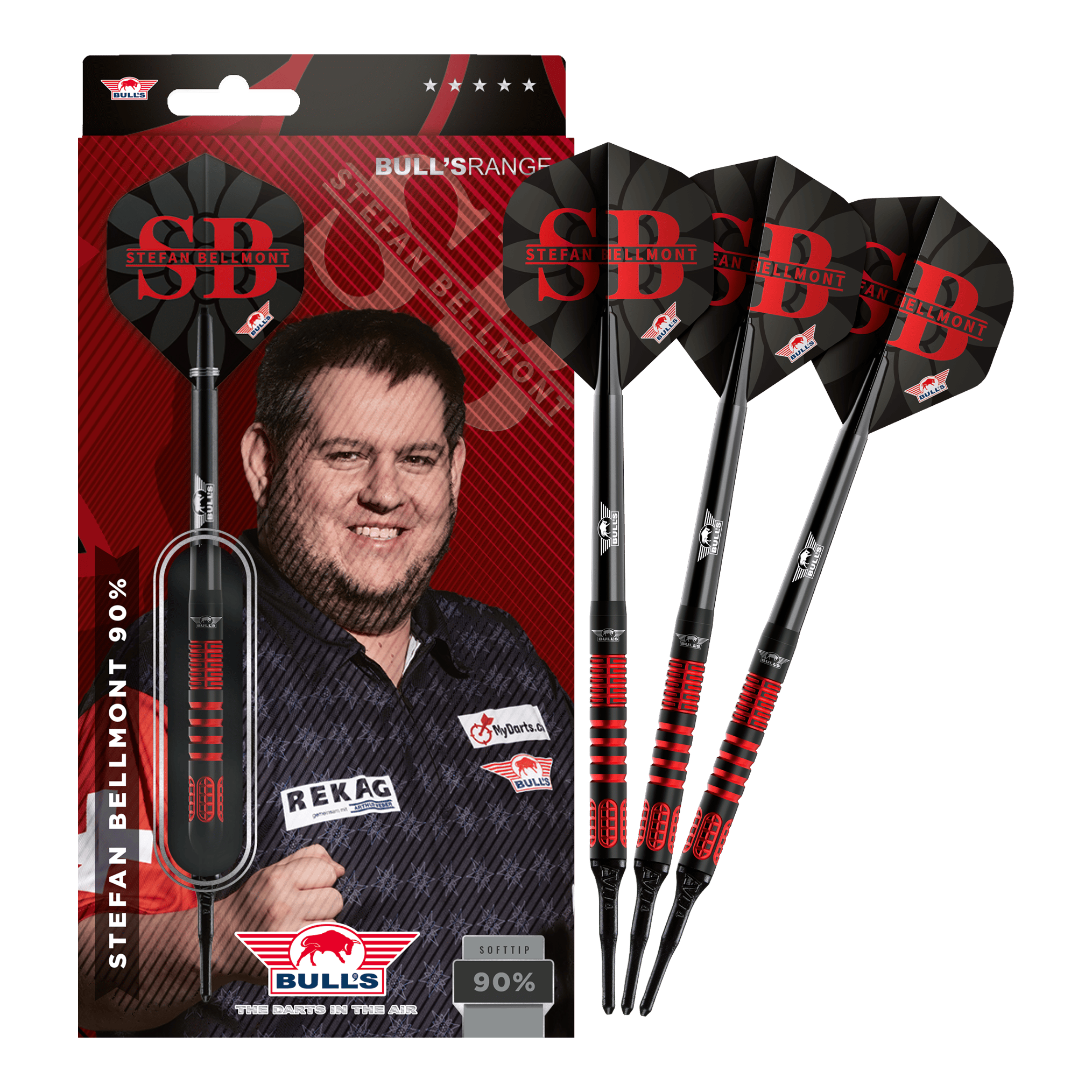 Bulls NL Stefan Bellmont 90 Softdarts - 20g Auf dem Bild sind die Bulls NL Stefan Bellmont 90 Softdarts - 20g komplett zu sehen. Diese Darts bieten Präzision und gute Spielbarkeit.